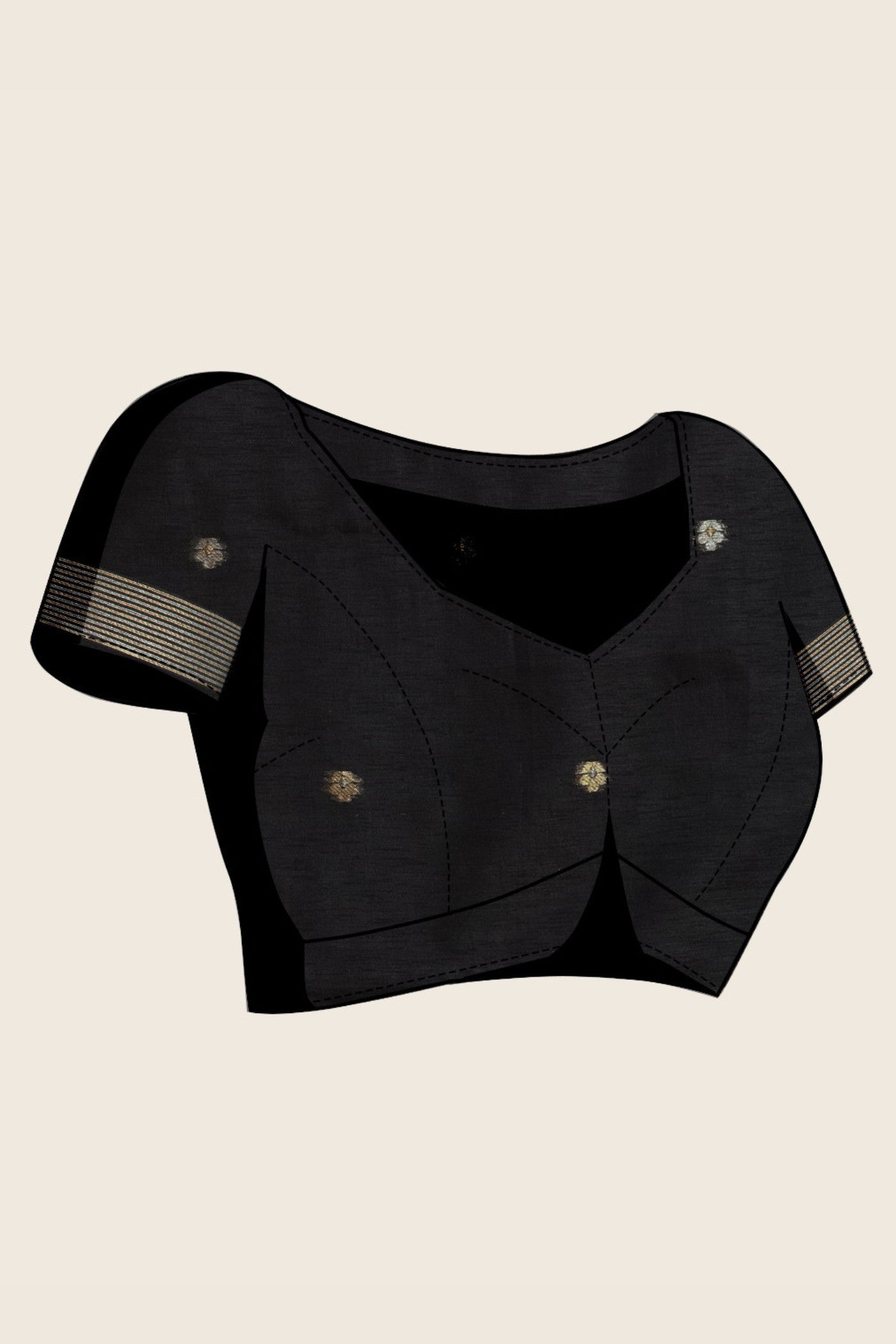 Buy MySilkLove Metal Black Munga Handloom Cotton Saree Online