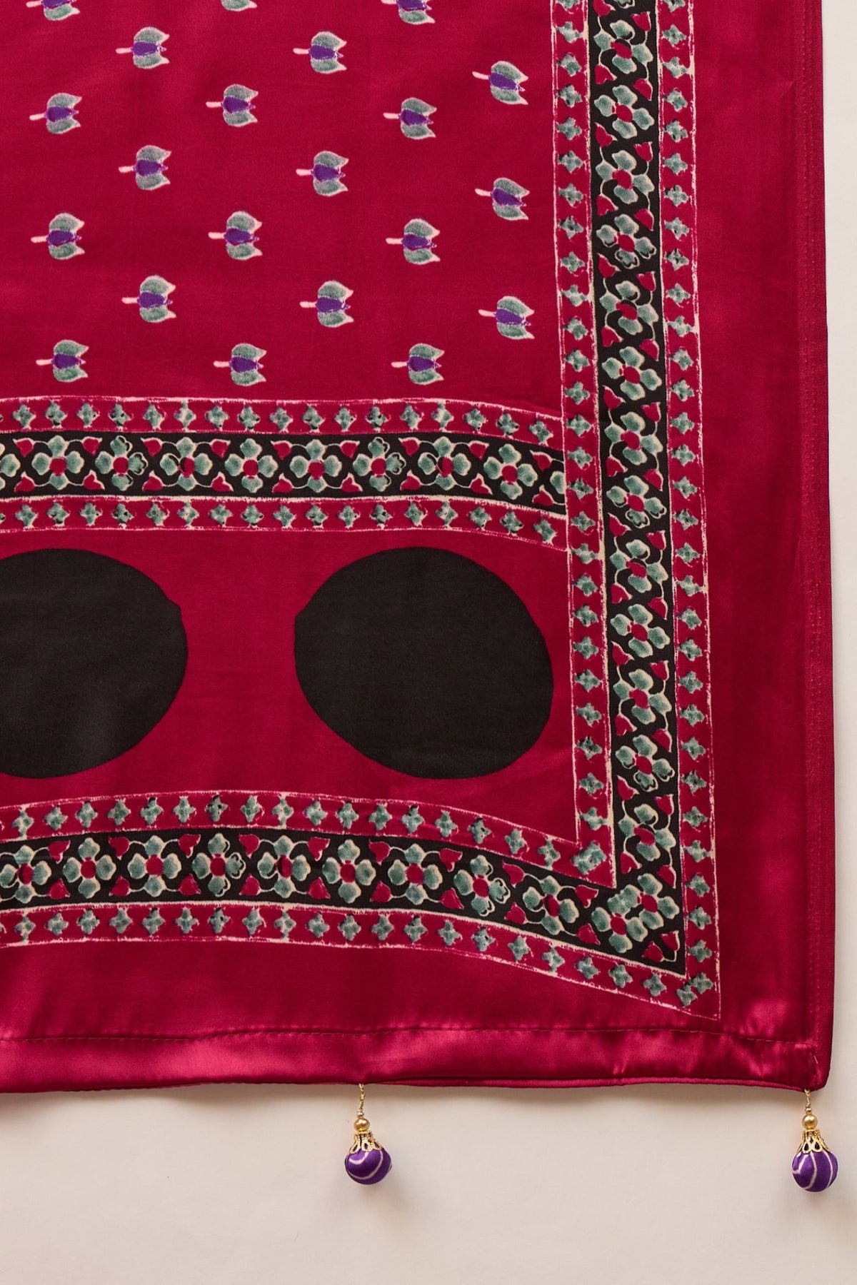 Buy MySilkLove Ruby Maroon and Purple Modal Satin Printed Silk Saree Online