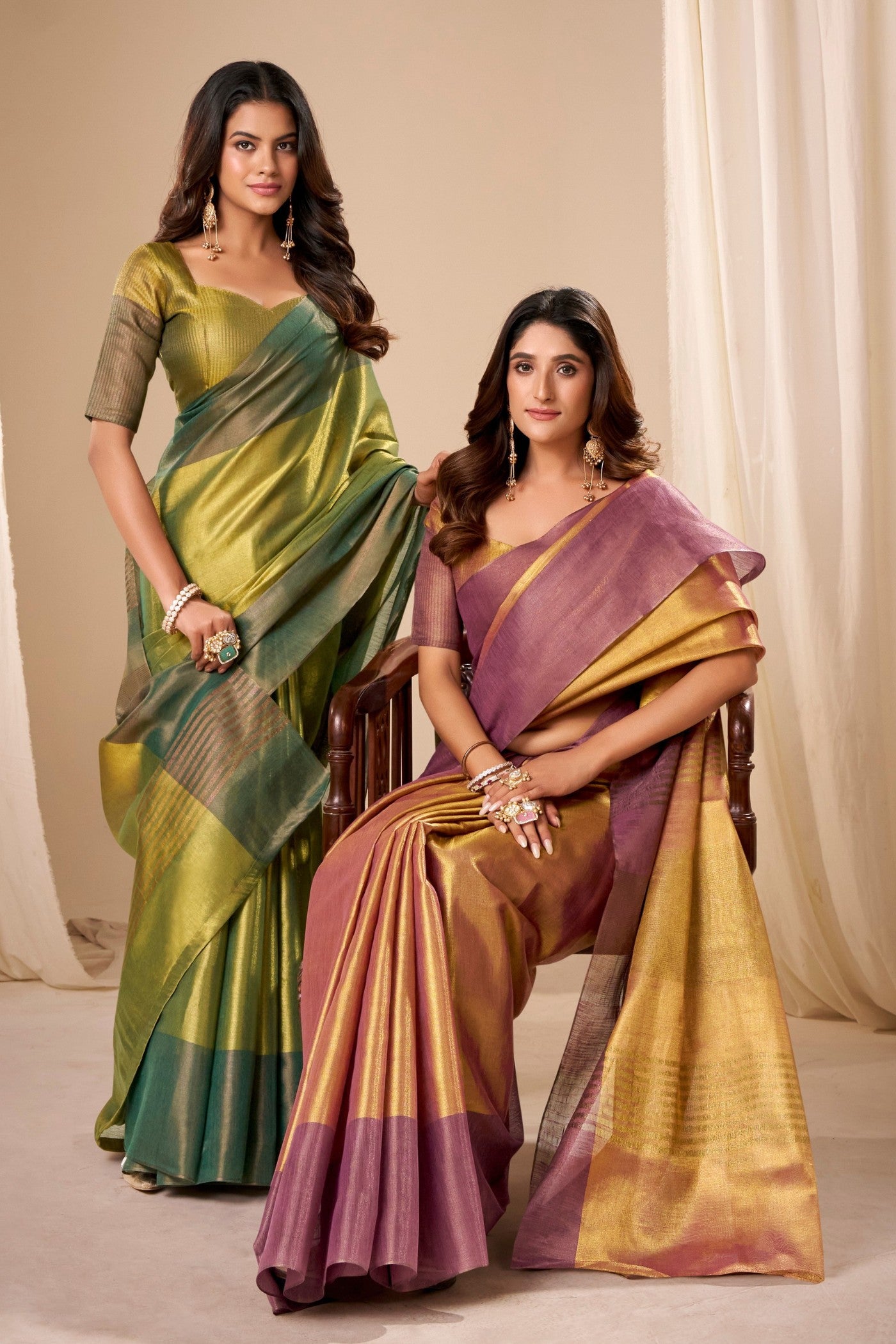 Buy MySilkLove Trombone Yellow Handloom Tissue Saree Online