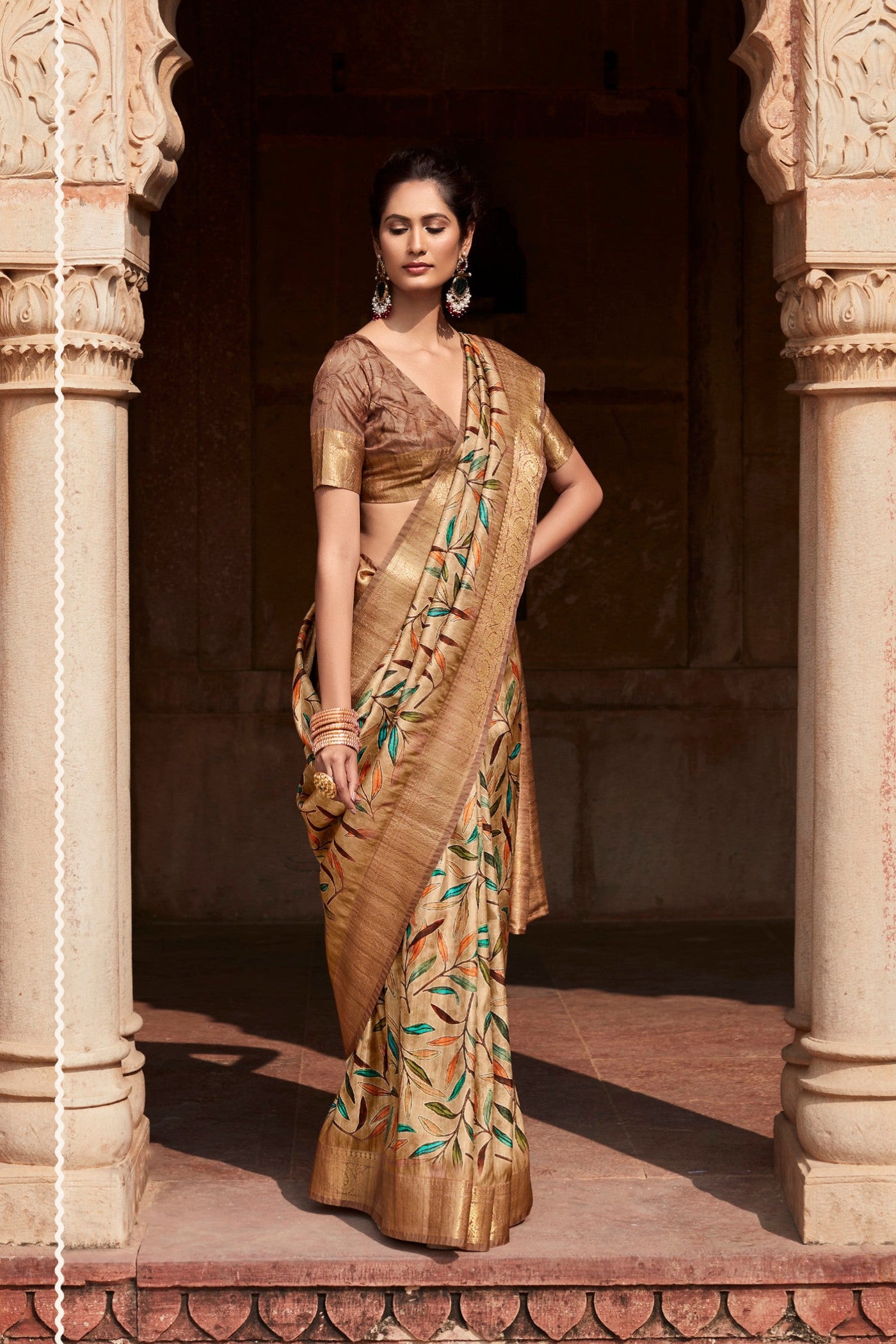 Buy MySilkLove Coco Brown Banarasi Handloom Saree Online