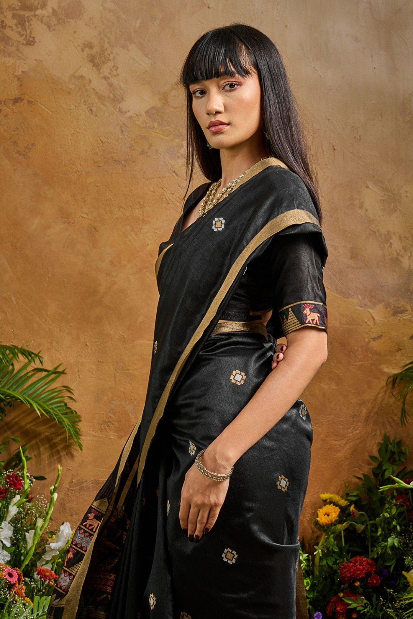 MySilkLove Jade Black Tussar Handloom Silk Saree