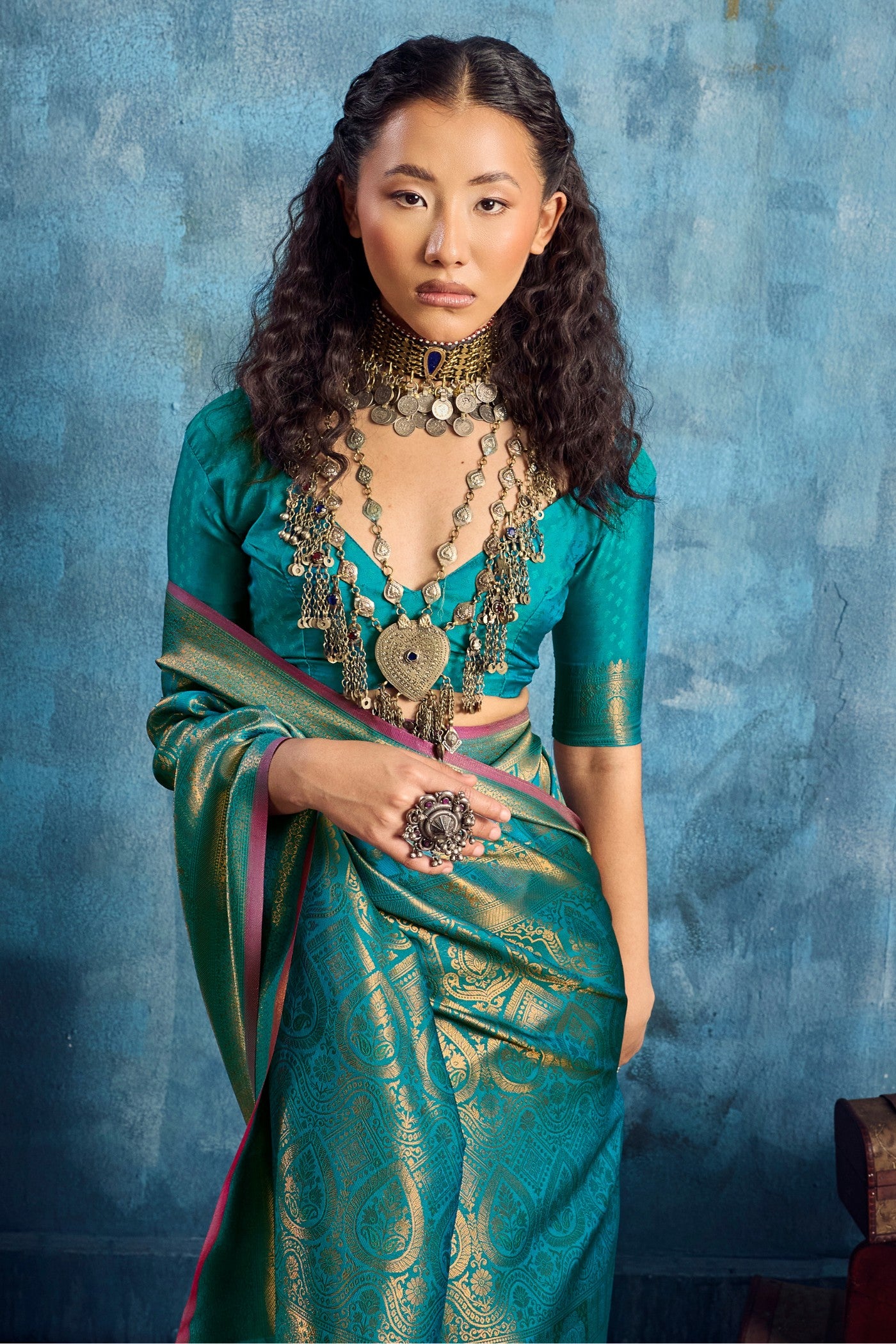 Buy MySilkLove Jungle Green Kanjivaram Handloom Saree Online