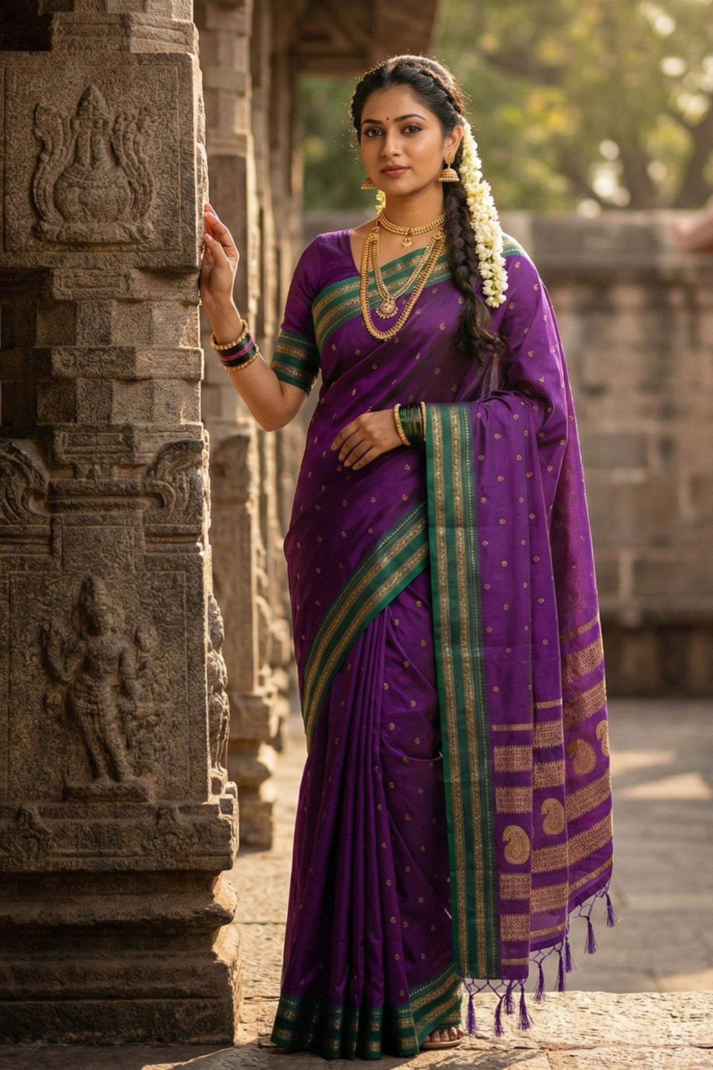 Buy MySilkLove Mulberry Purple Banarasi Woven Soft Silk Saree Online