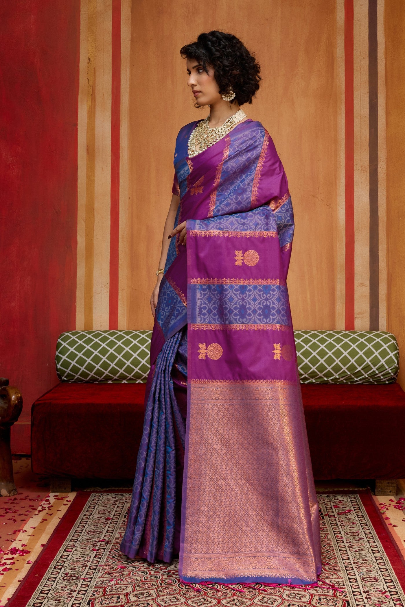 Buy MySilkLove Carolina Blue Banarasi Handloom Patola Saree Online