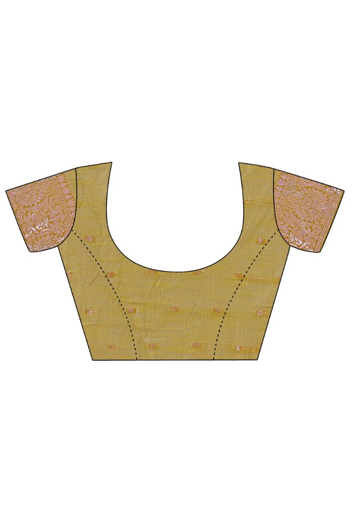 Buy MySilkLove Tuscan Yellow Linen Cotton Saree Online