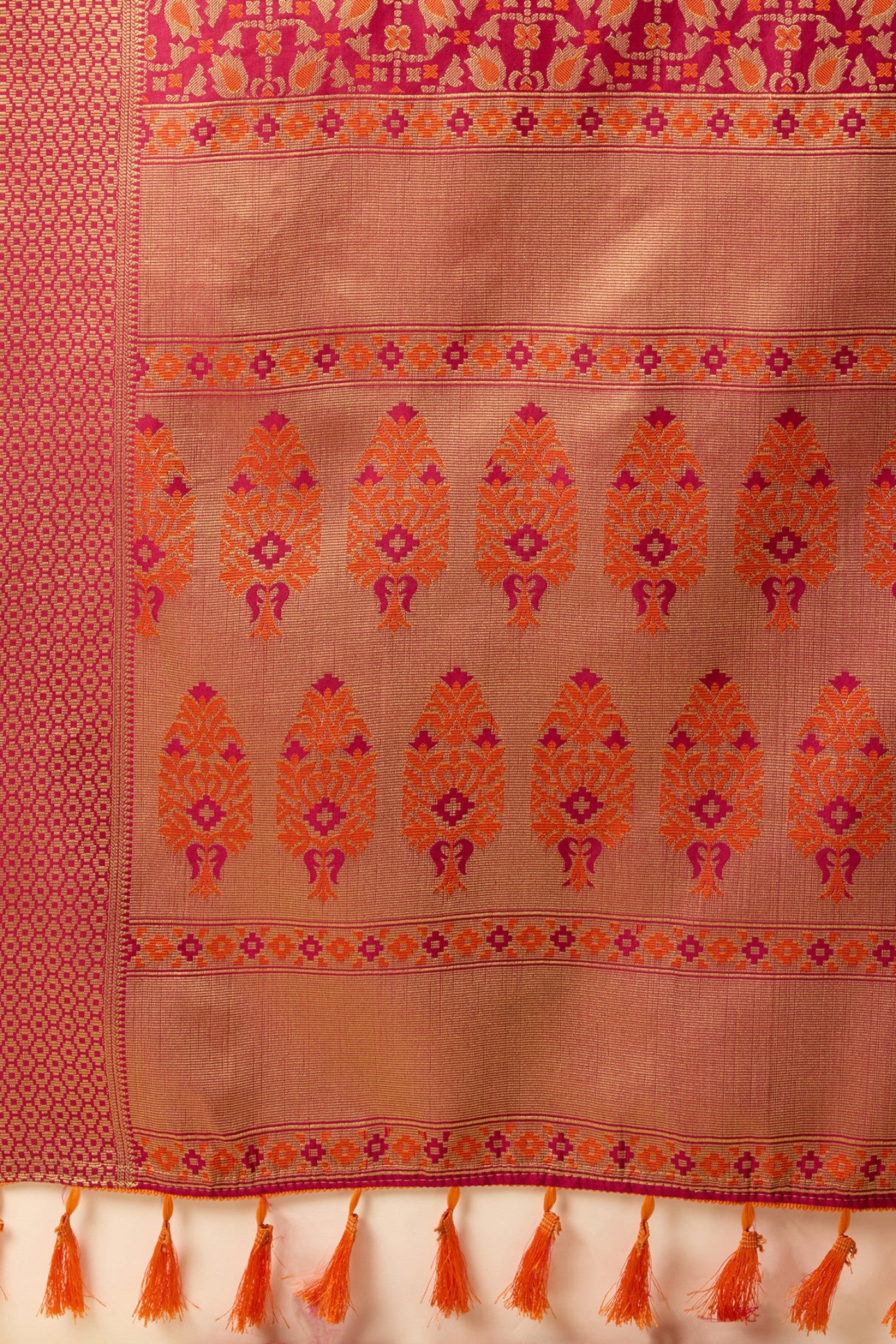 Buy MySilkLove Burgundy Maroon Zari Woven Banarasi Saree Online