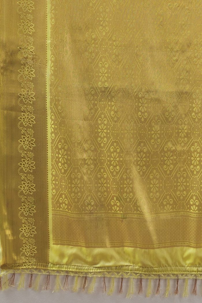 Buy MySilkLove Ochre Yellow Woven Kanjivaram Saree Online