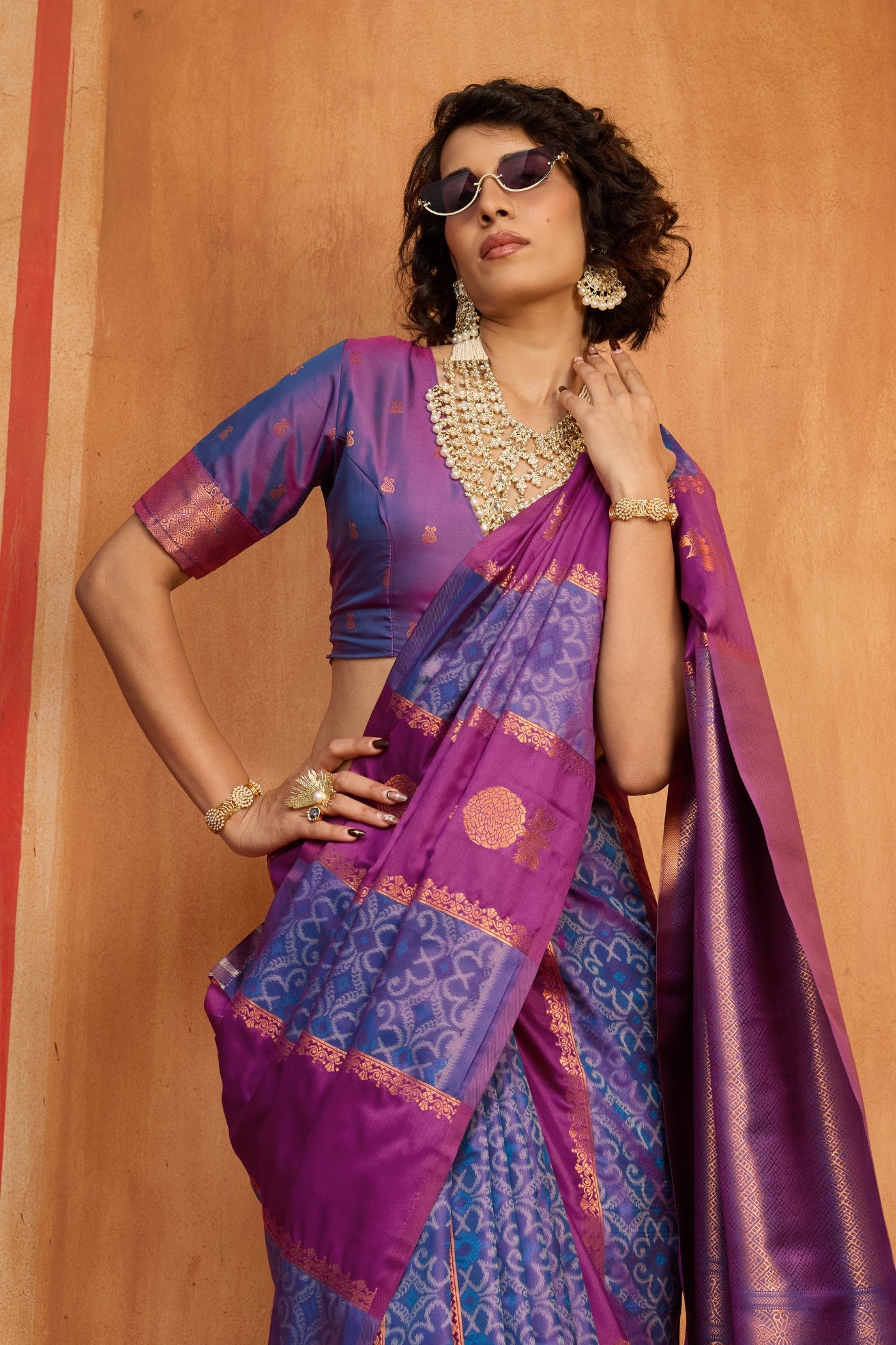 Buy MySilkLove Carolina Blue Banarasi Handloom Patola Saree Online