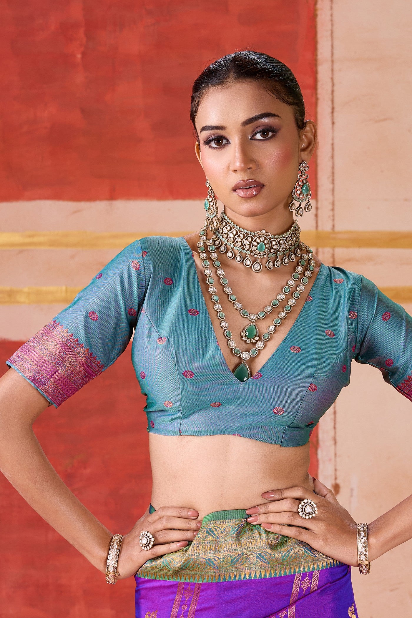 Buy MySilkLove Scarlet Purple Banarasi Handloom Saree Online