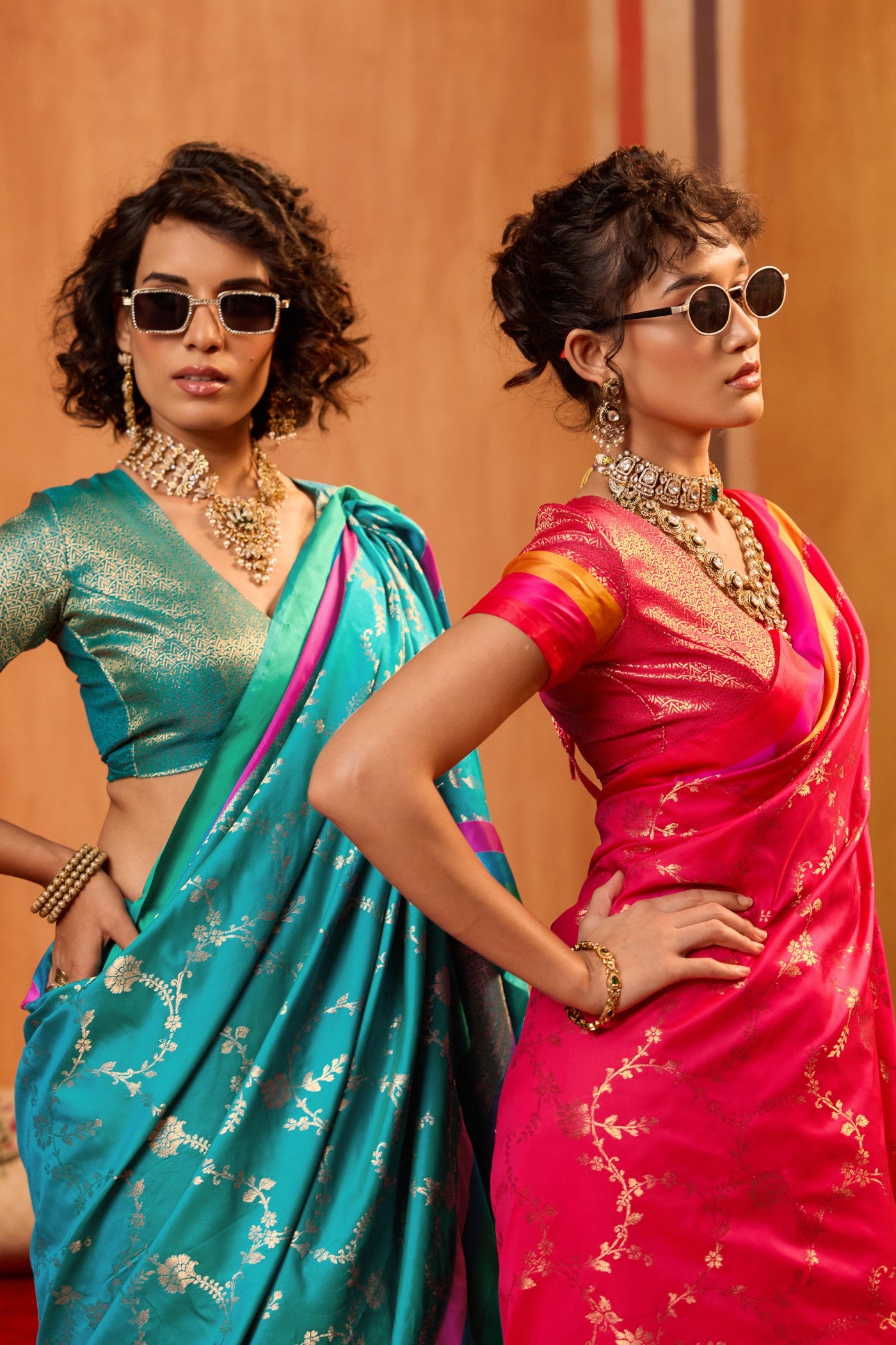 Buy MySilkLove Hibiscus Pink Handloom Satin Soft Silk Saree Online