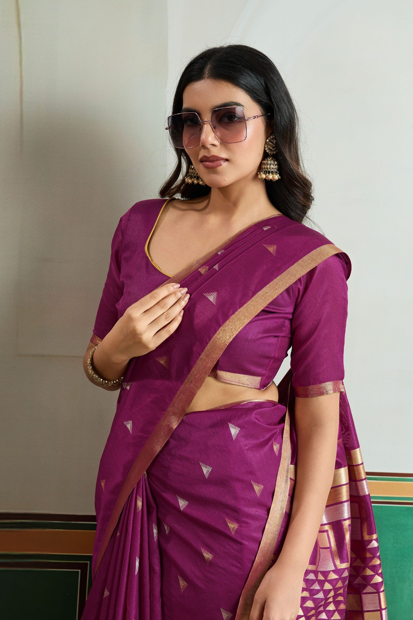 Buy MySilkLove Violet Purple Tussar Handloom Silk Saree Online