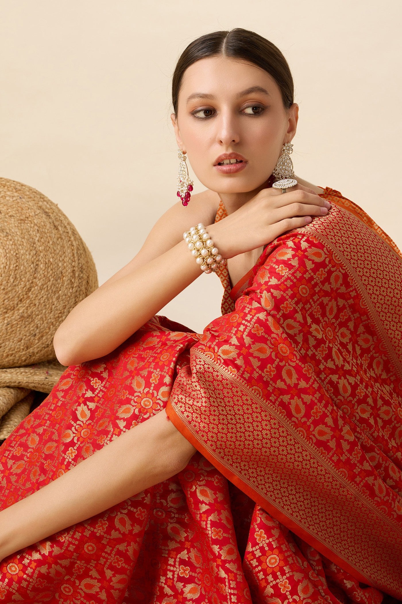 Buy MySilkLove Falun Red Zari Woven Banarasi Saree Online