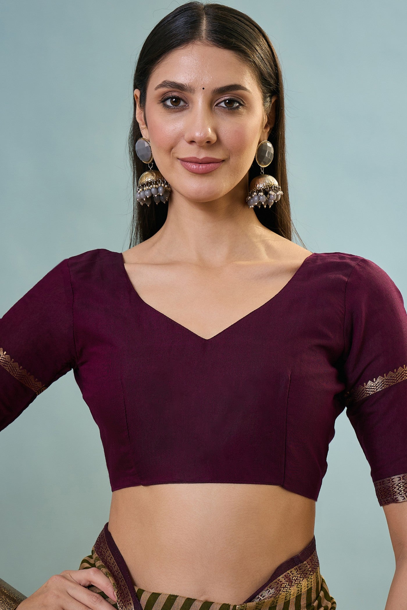 Buy MySilkLove Grass Green Woven Cotton Saree Online