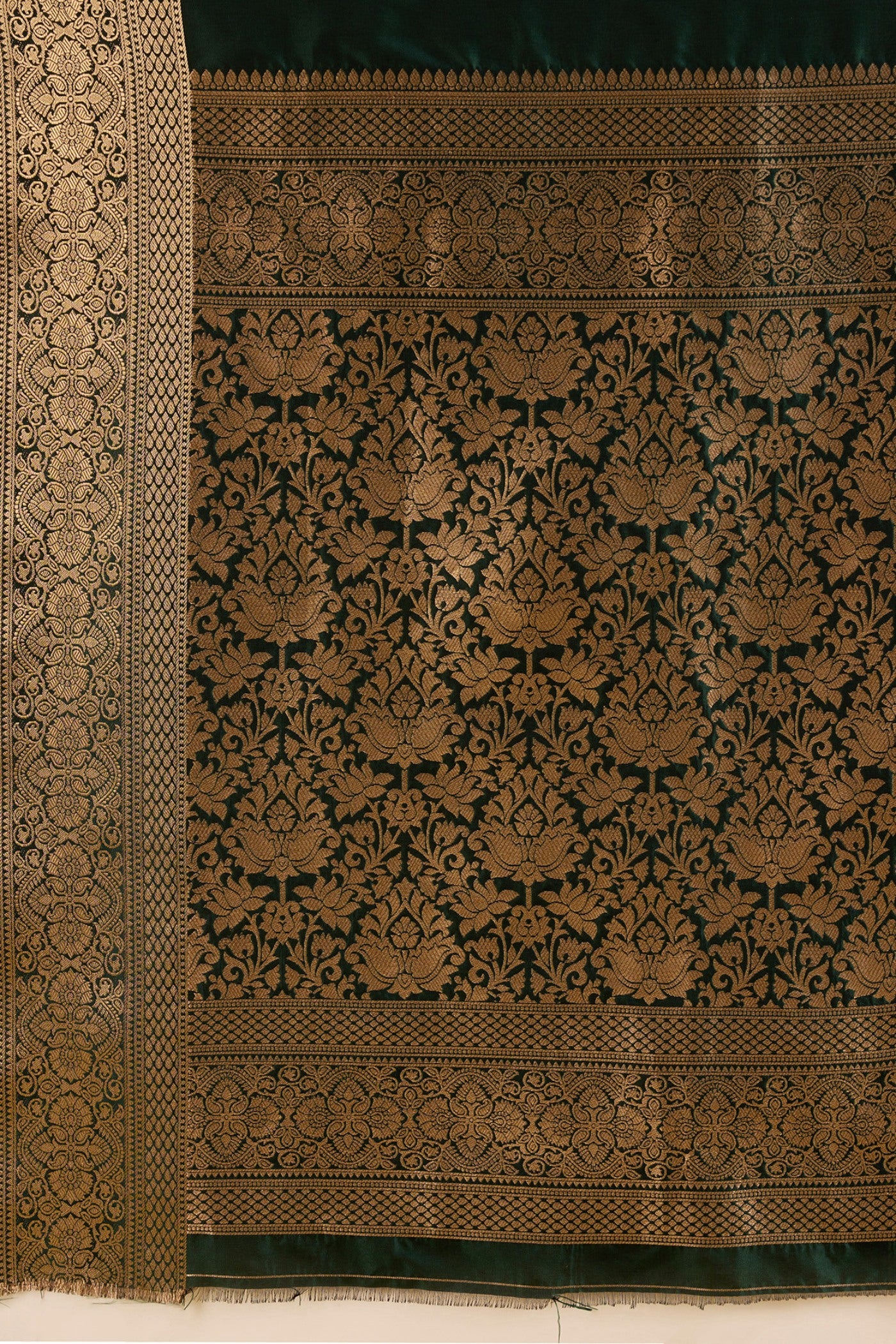 Buy MySilkLove Phthalo Green Woven Banarasi Saree Online