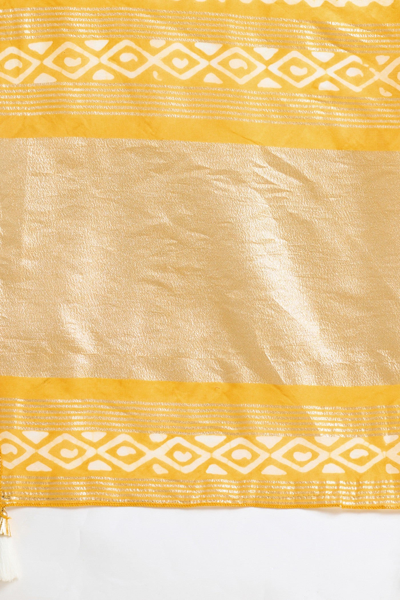 Buy MySilkLove Lemon Yellow Woven Cotton Silk Saree Online