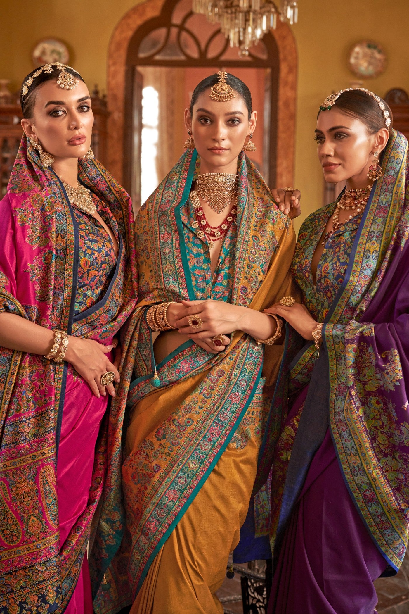 Buy MySilkLove Rebecca Purple Printed Banarasi Saree Online