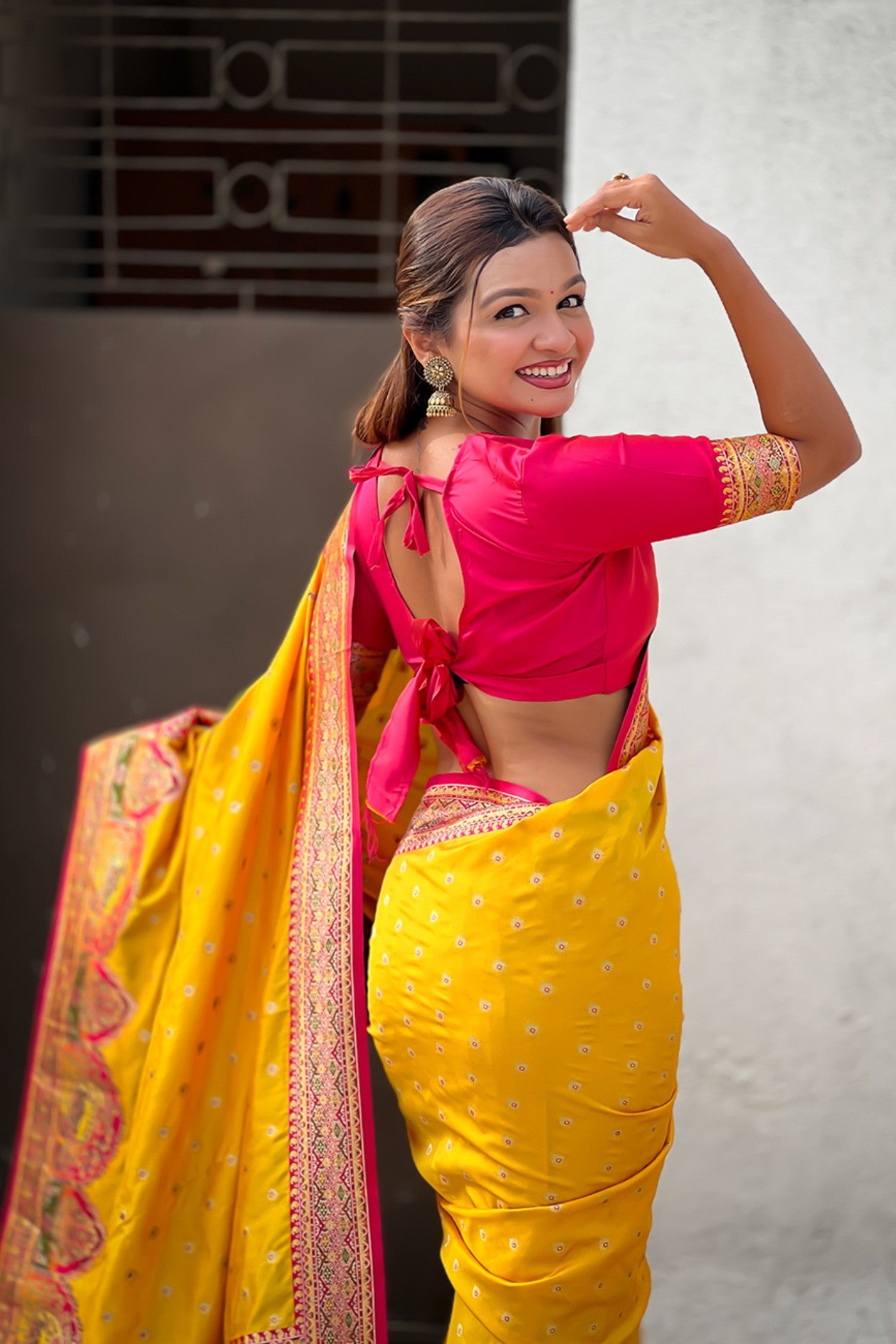 Buy MySilkLove Haldi Yellow Woven Banarasi Saree Online