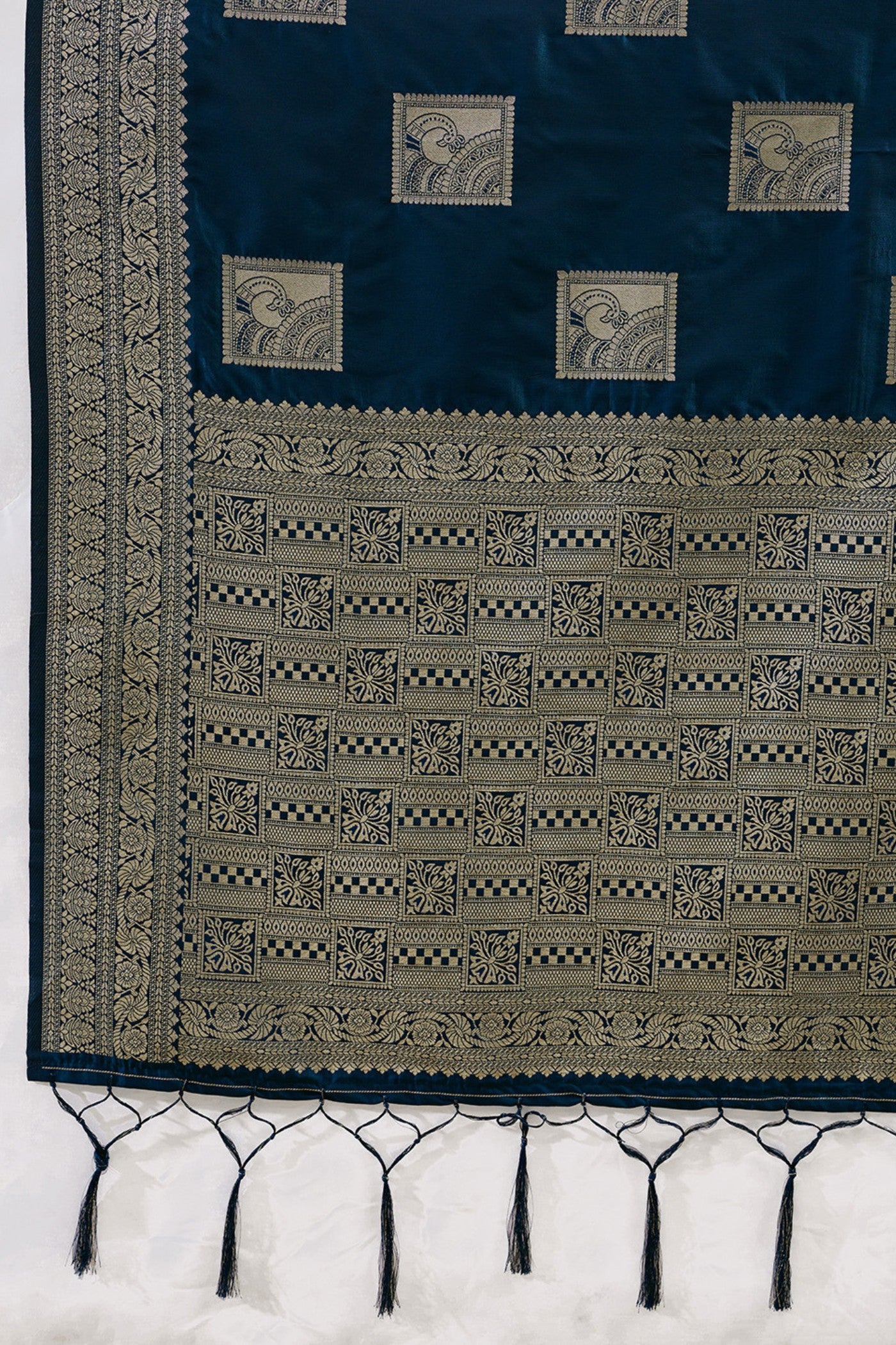 Buy MySilkLove Tiffany Blue Woven Banarasi Soft Silk Saree Online