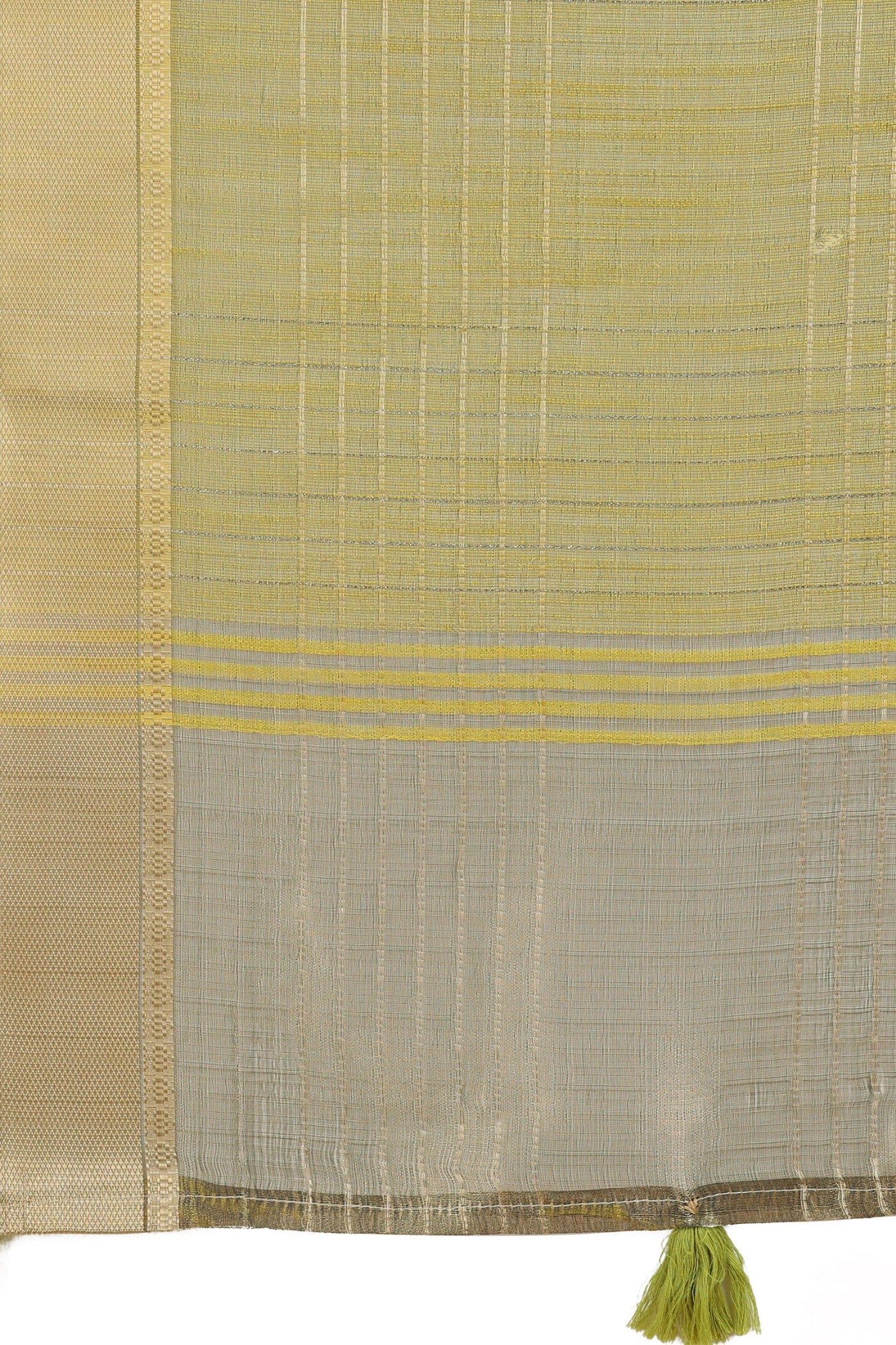 Buy MySilkLove Mehendi Green Woven Organza Saree Online