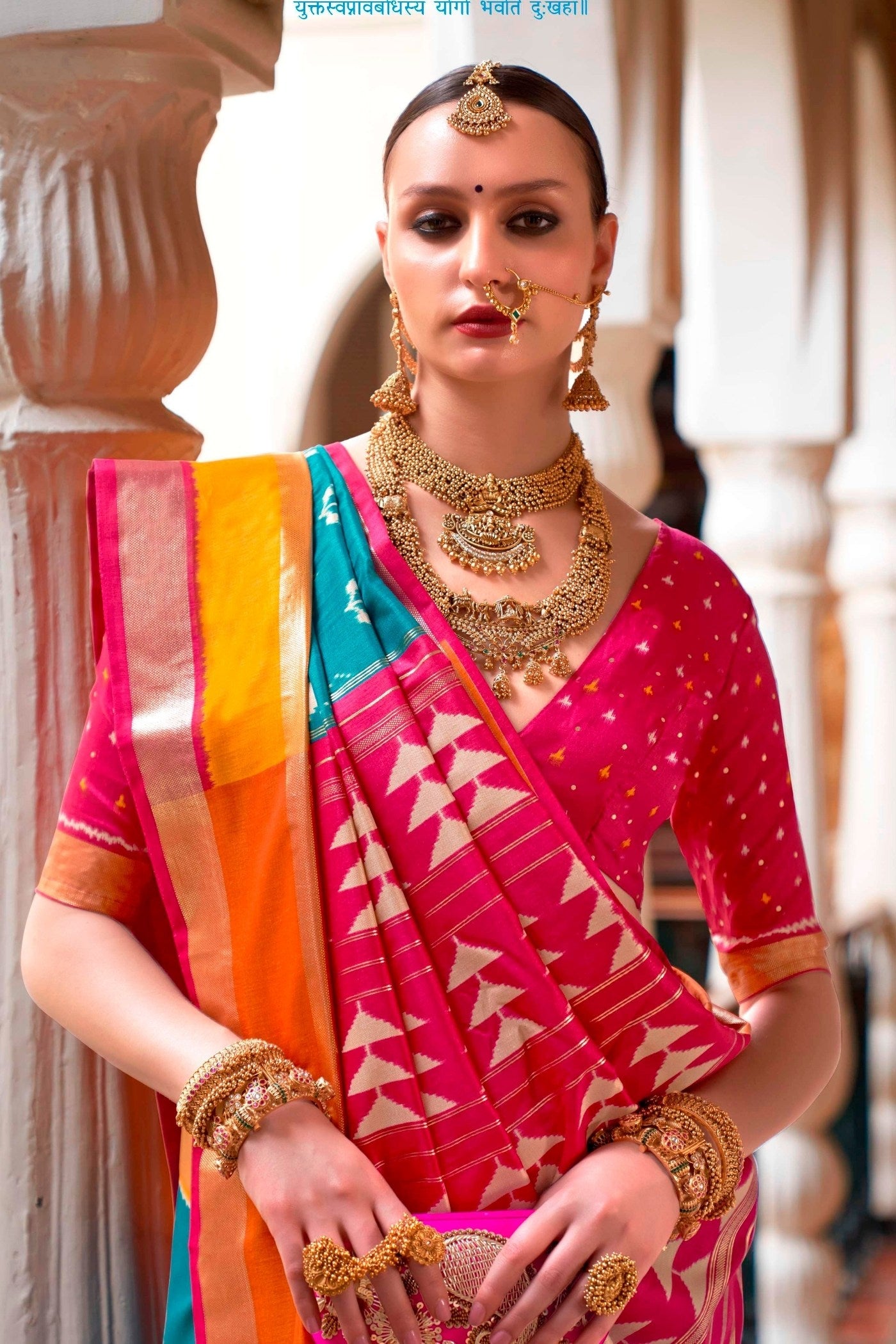 Buy MySilkLove Ice Blue Mist Printed Patola Saree Online