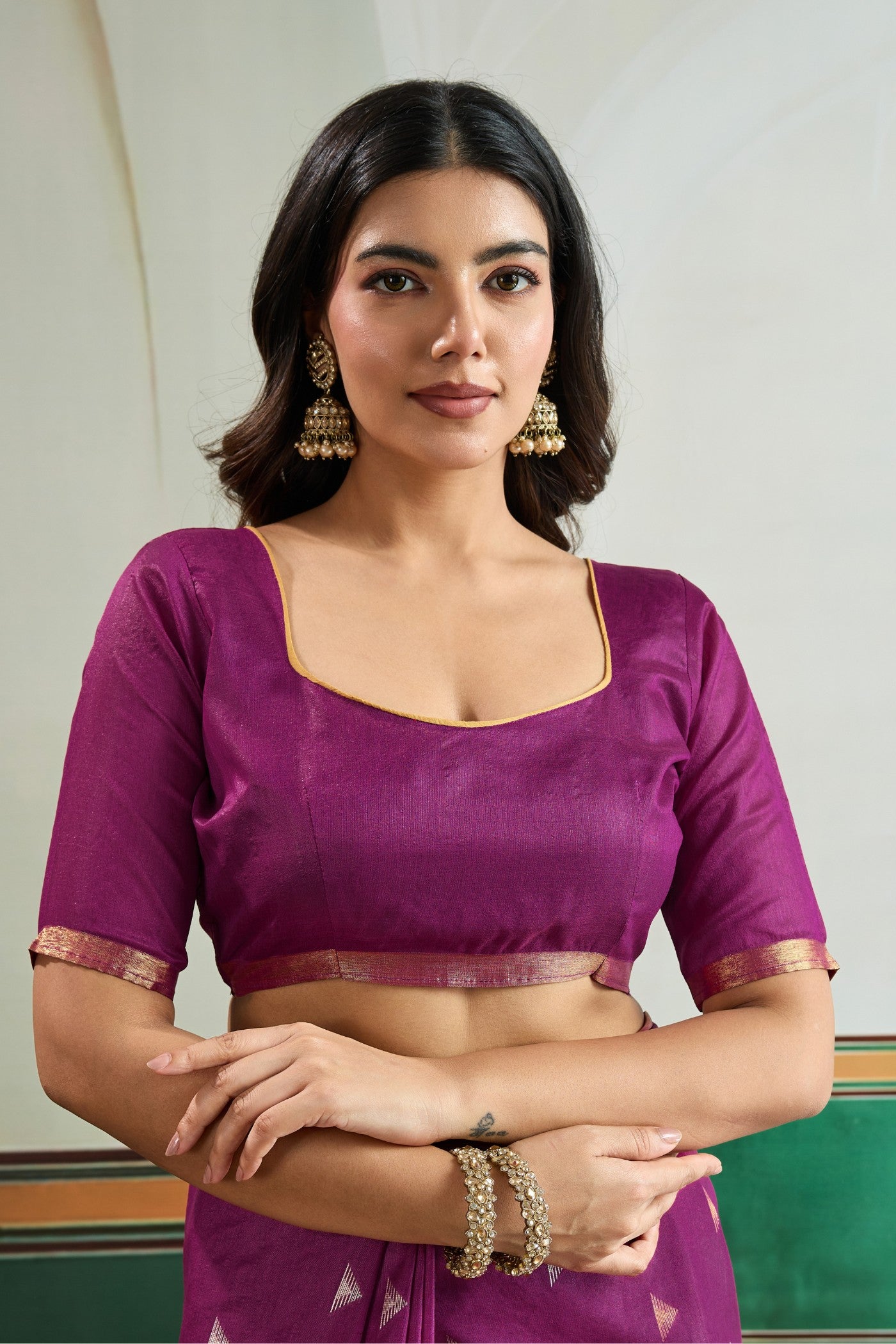 Buy MySilkLove Violet Purple Tussar Handloom Silk Saree Online