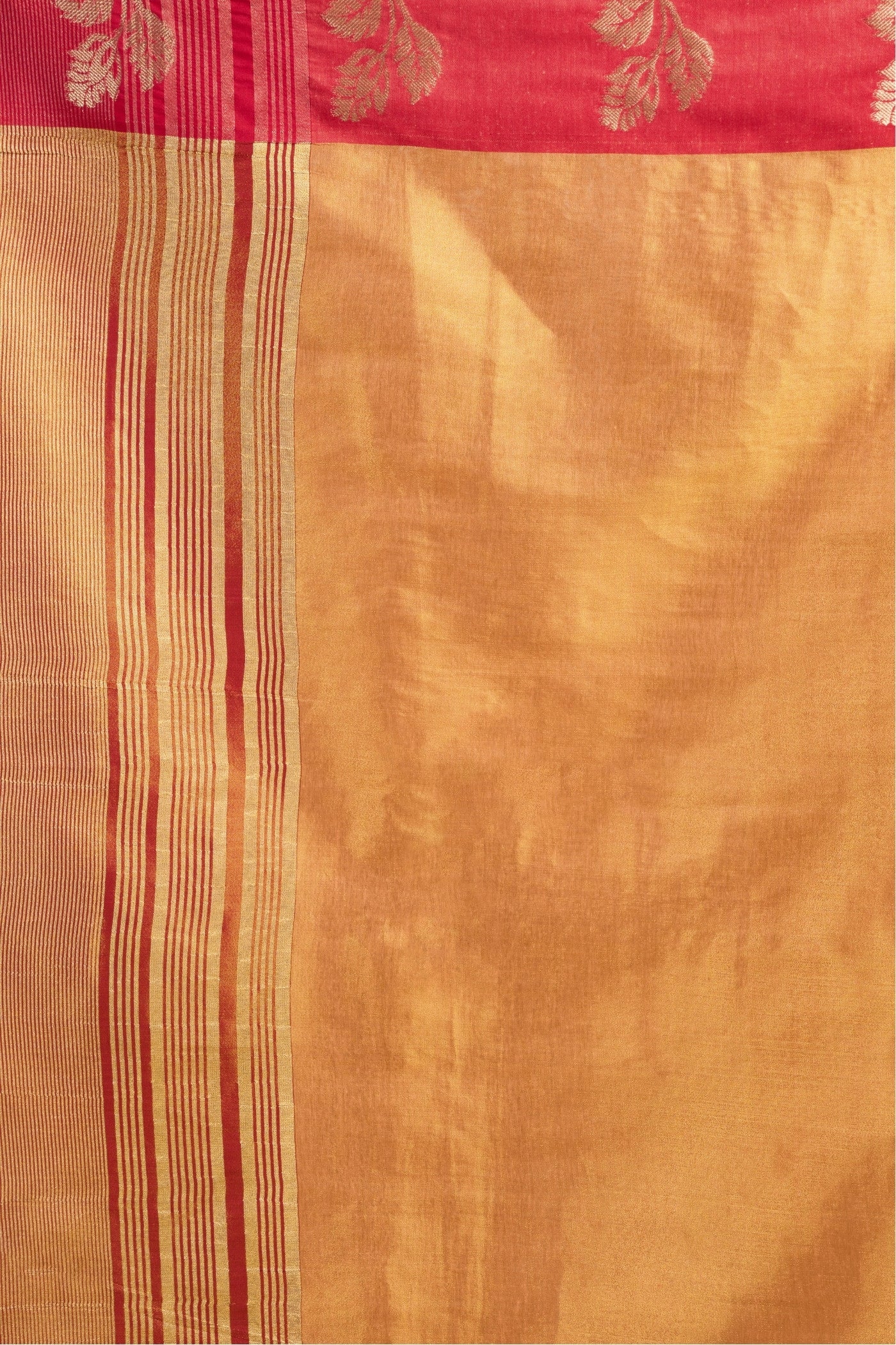 Buy MySilkLove Coral Orange Woven Tissue Saree Online