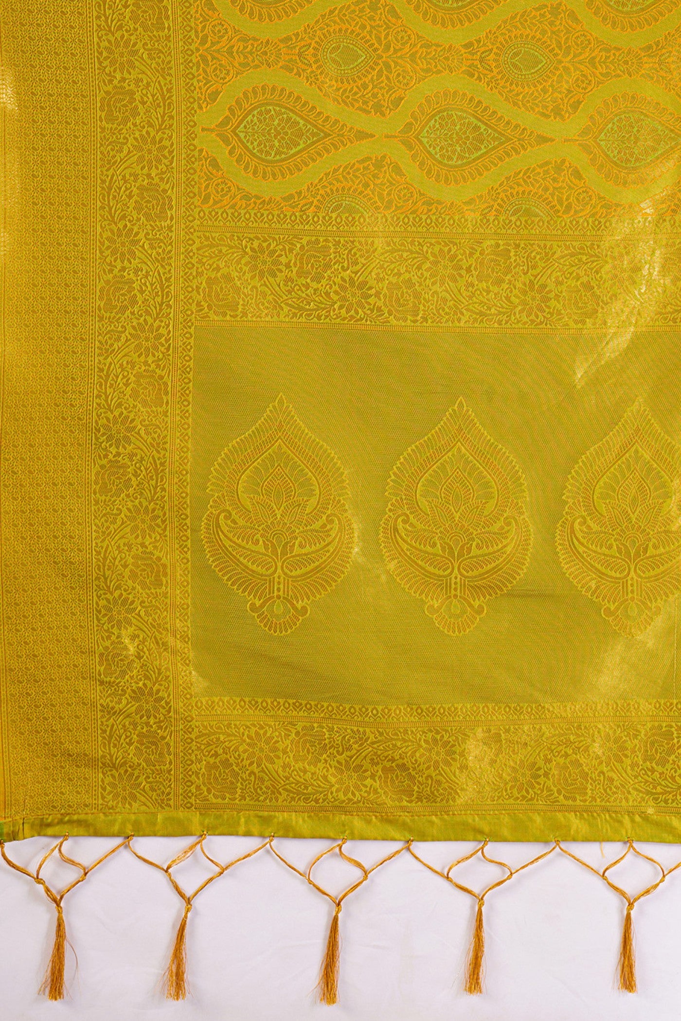 Buy MySilkLove Radiant Gold Yellow Woven Kanjivaram Saree Online
