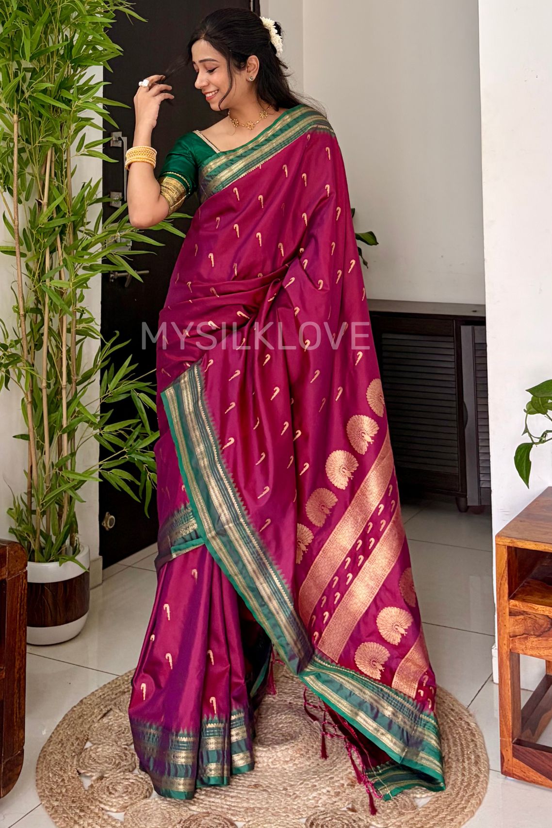 Buy MySilkLove Preiwinkle Purple Banarasi Woven Soft Silk Saree Online