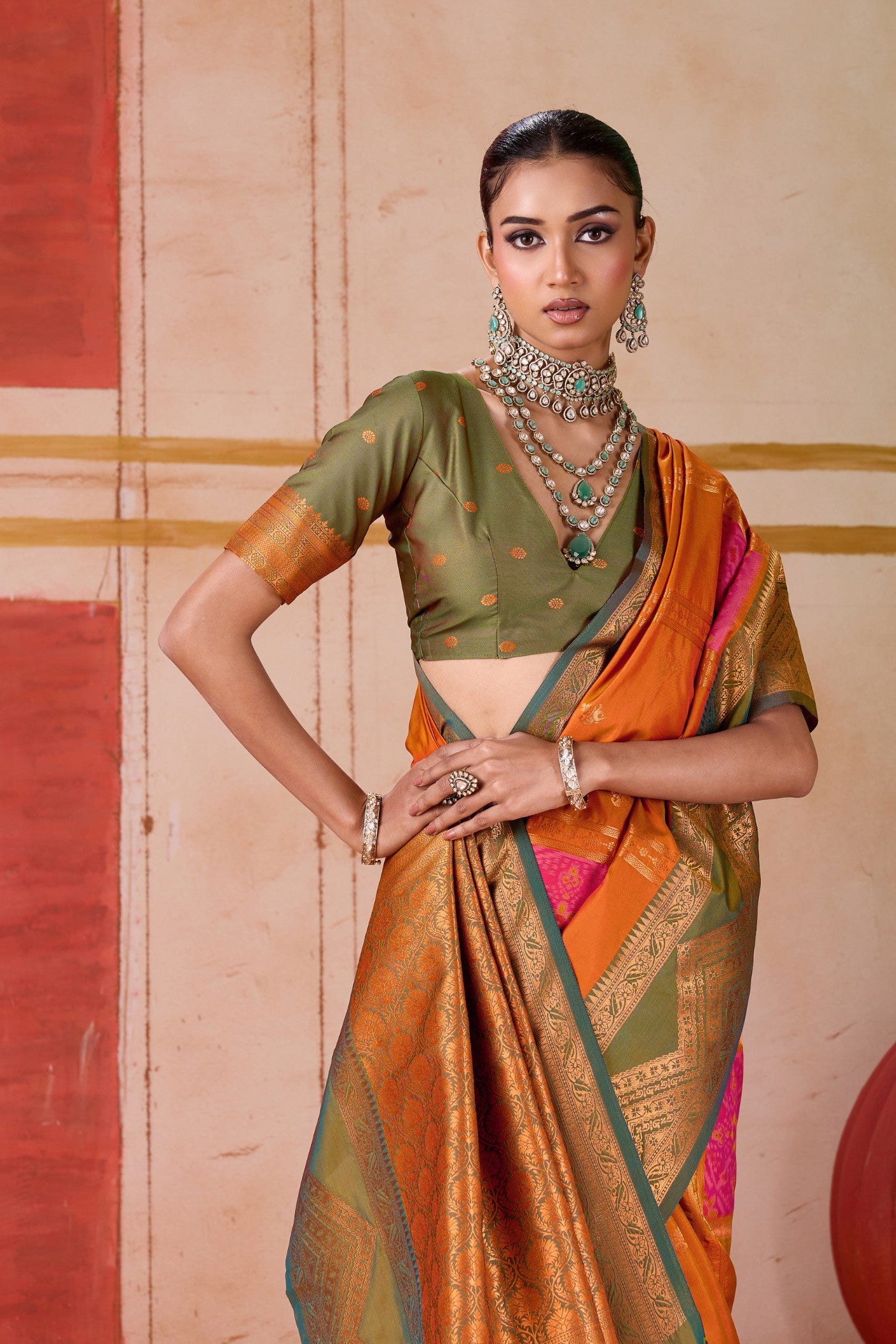 Buy MySilkLove Butterscotch Orange Banarasi Handloom Saree Online