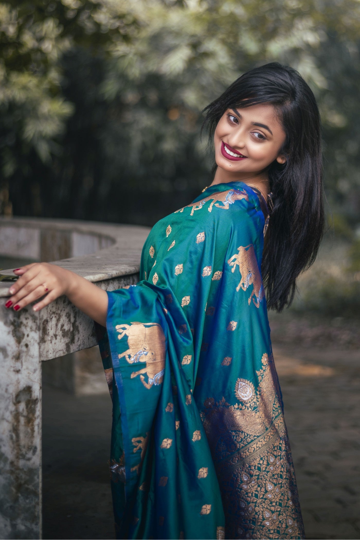 Buy MySilkLove Force Blue Woven Banarasi Saree Online