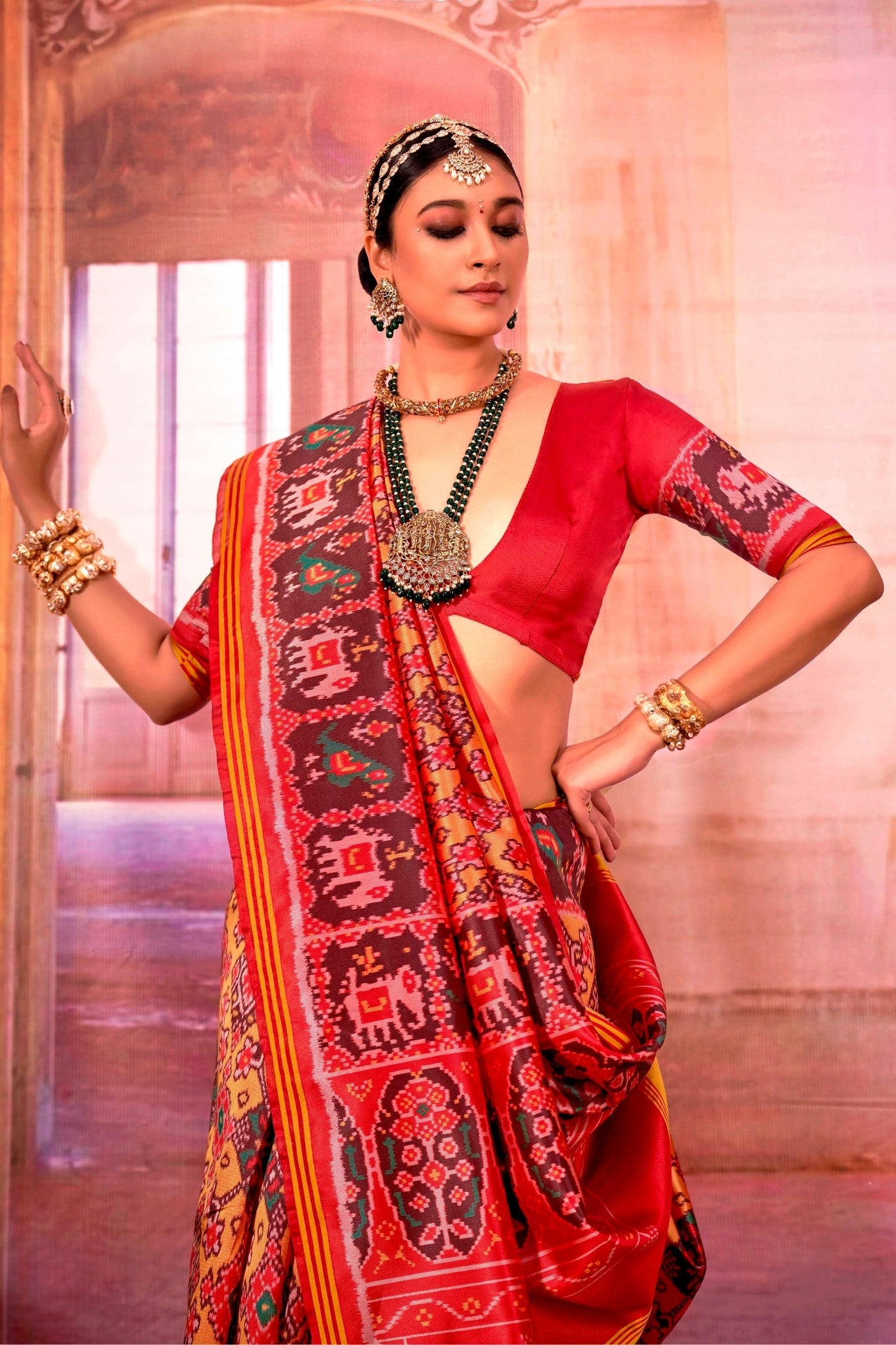 Buy MySilkLove Sunny Yellow Printed Patola Saree Online