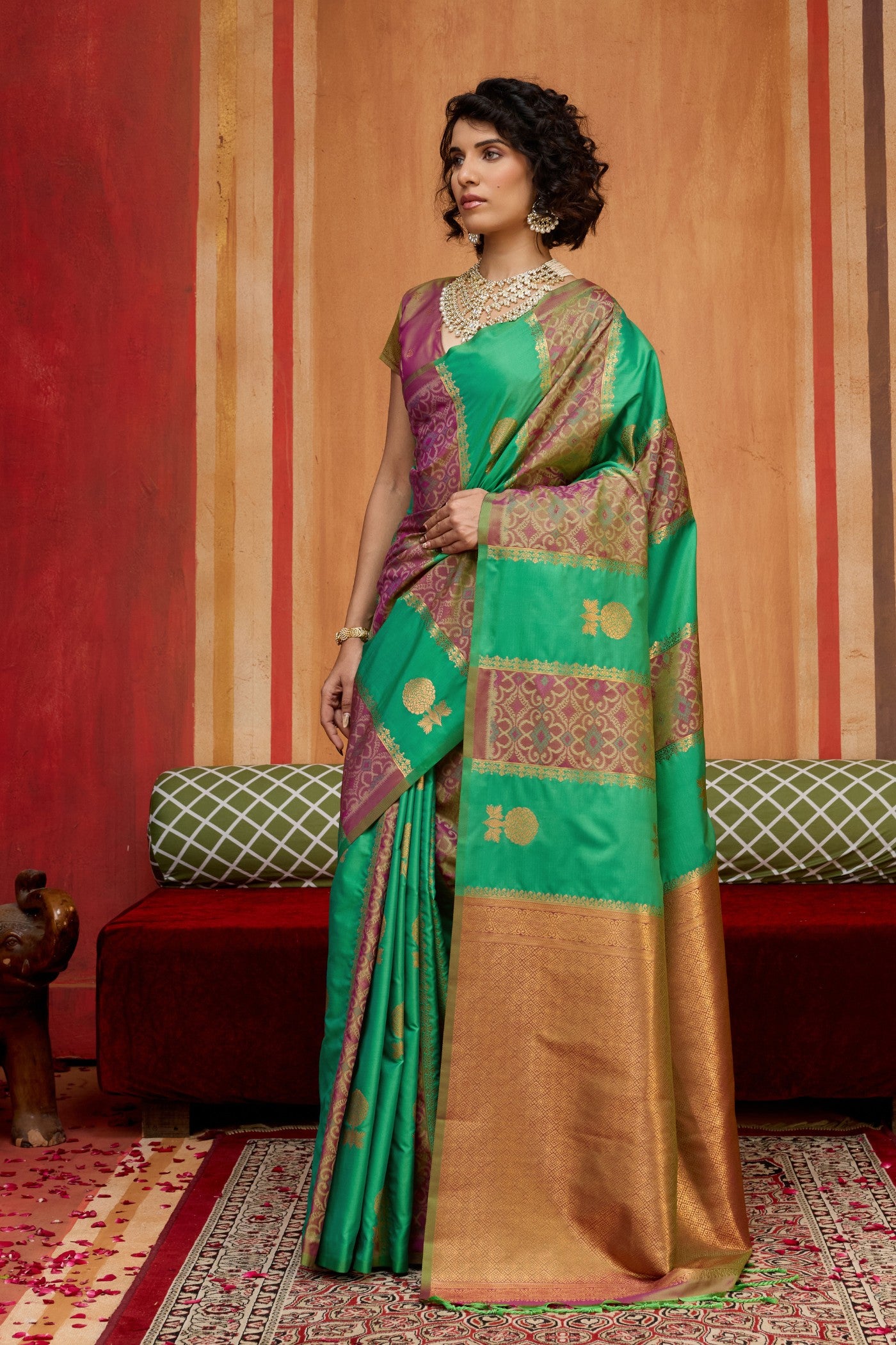 Buy MySilkLove Summer Green Banarasi Handloom Patola Saree Online