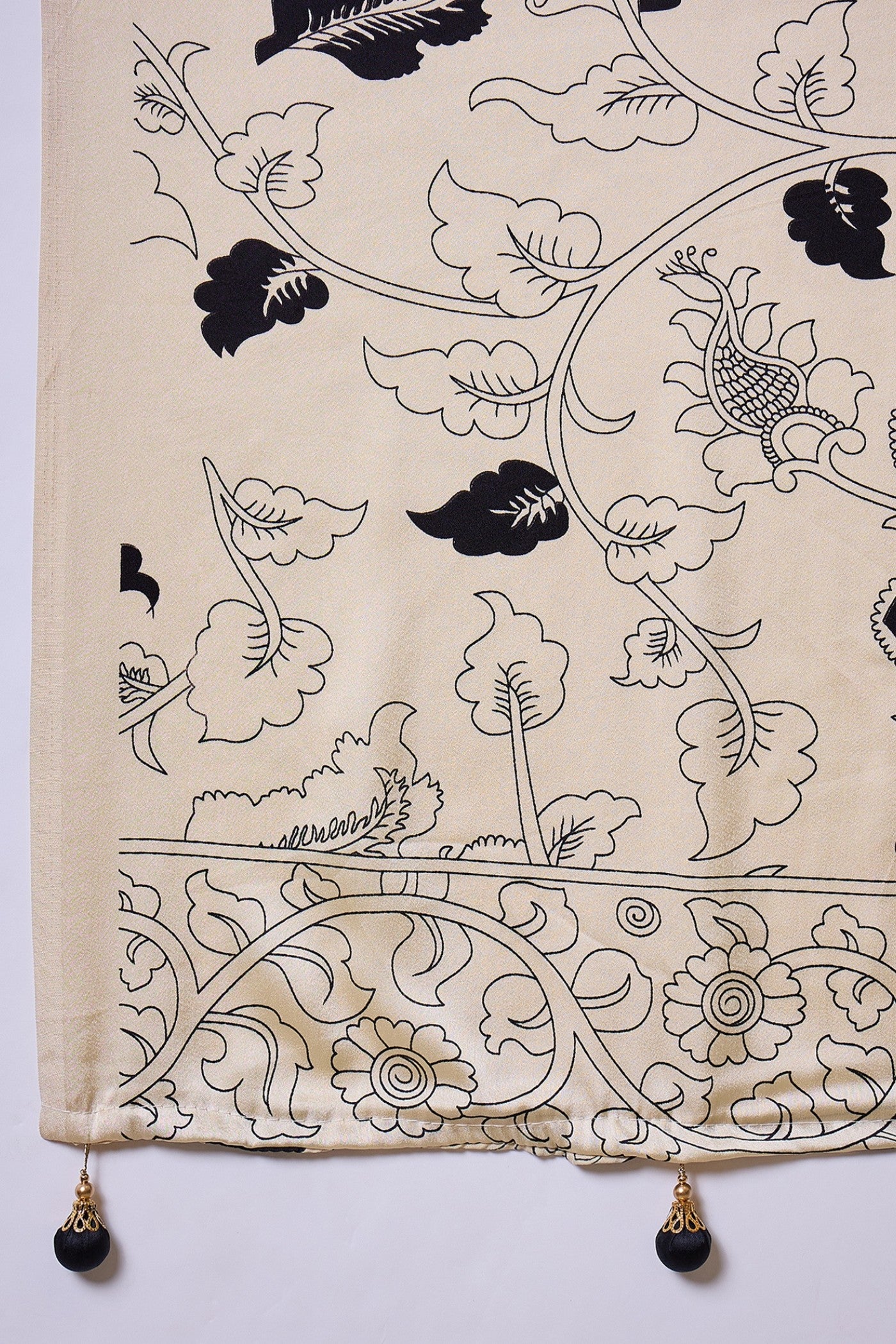 Buy MySilkLove Gunmetal Black Ajrakh Printed Satin Crepe Silk Saree Online