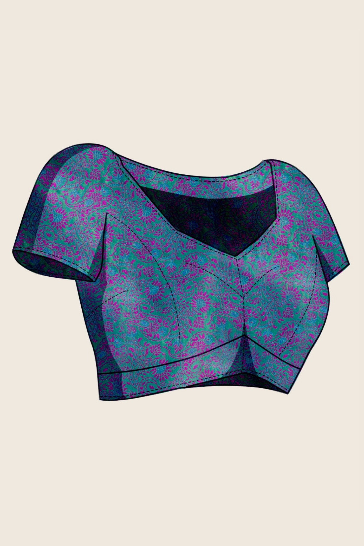 Buy MySilkLove Navy Green Woven Tanchoi Kanjivaram Saree Online