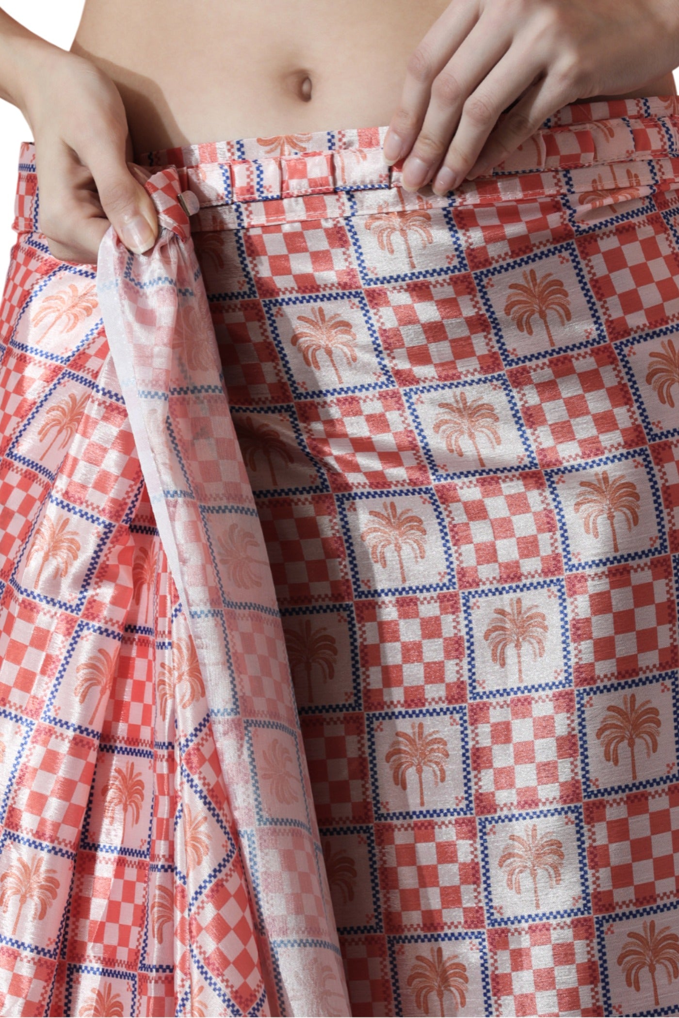 Buy MySilkLove Baby Pink Chinon Digital Printed Ready To Wear Saree Online