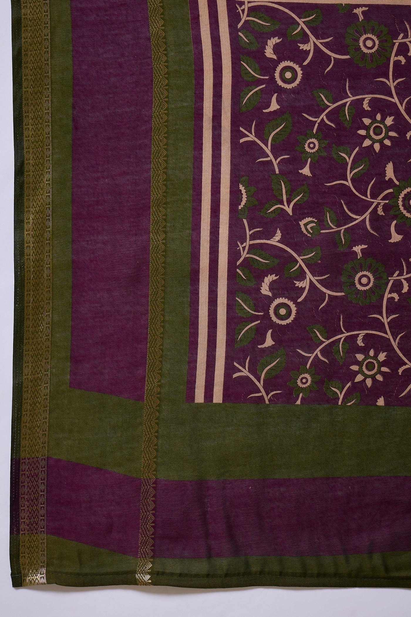 Buy MySilkLove Olive Green Woven Cotton Saree Online
