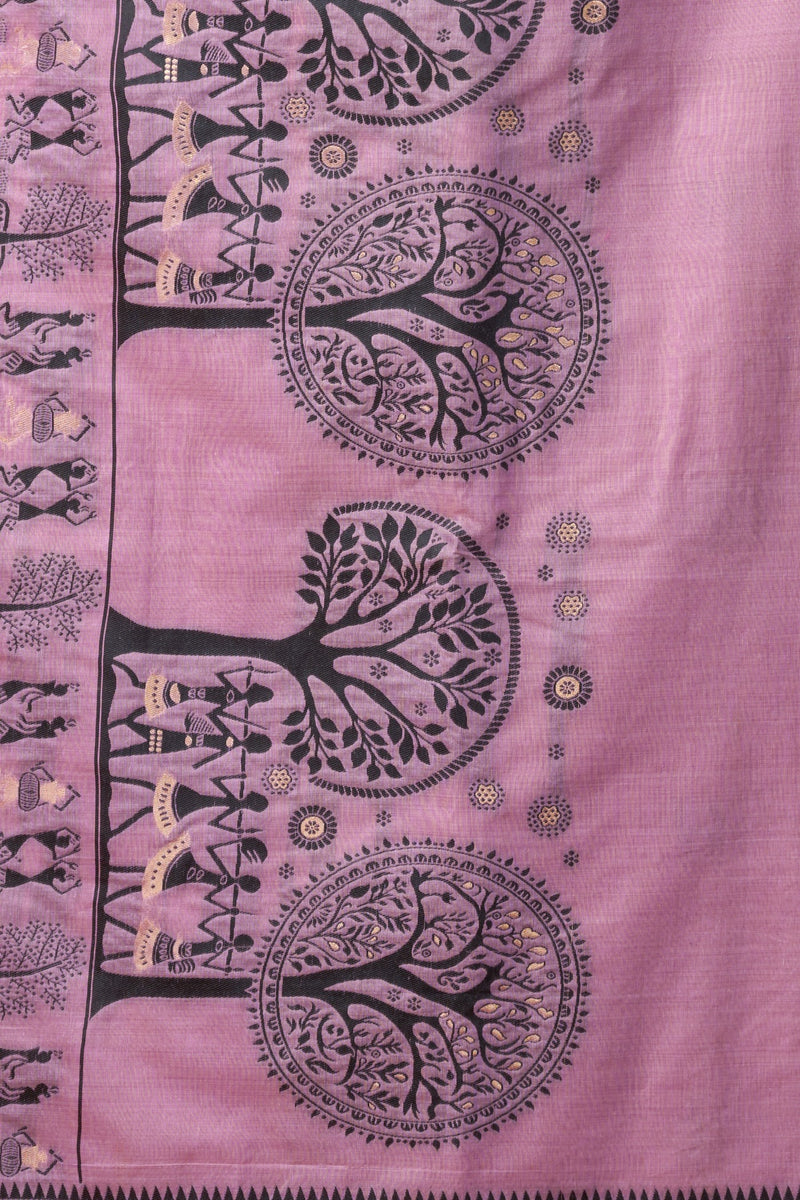 Buy MySilkLove Liseran Purple Woven Modal Cotton Saree Online