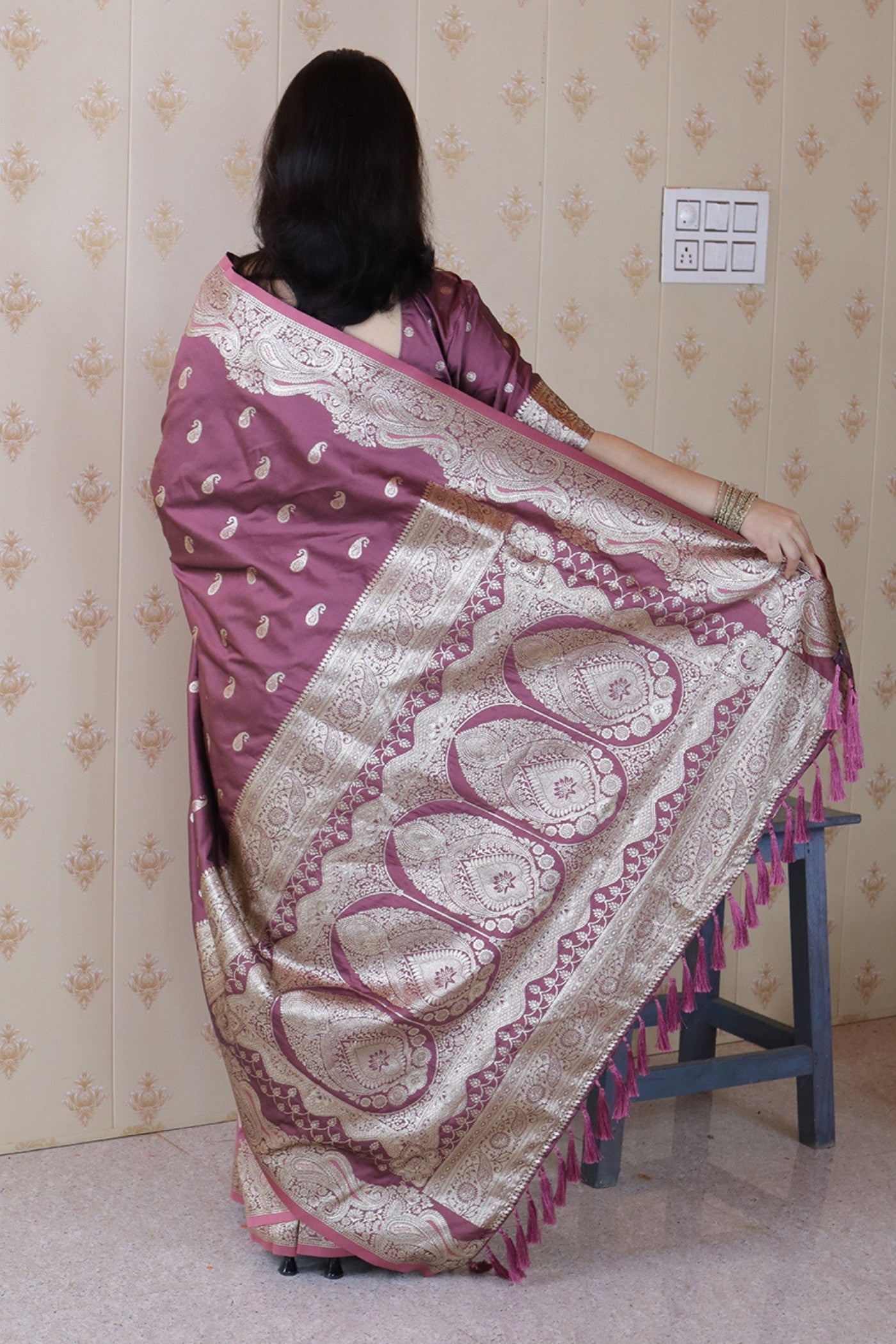 Buy MySilkLove Mauve Purple Banarasi Handloom Saree Online