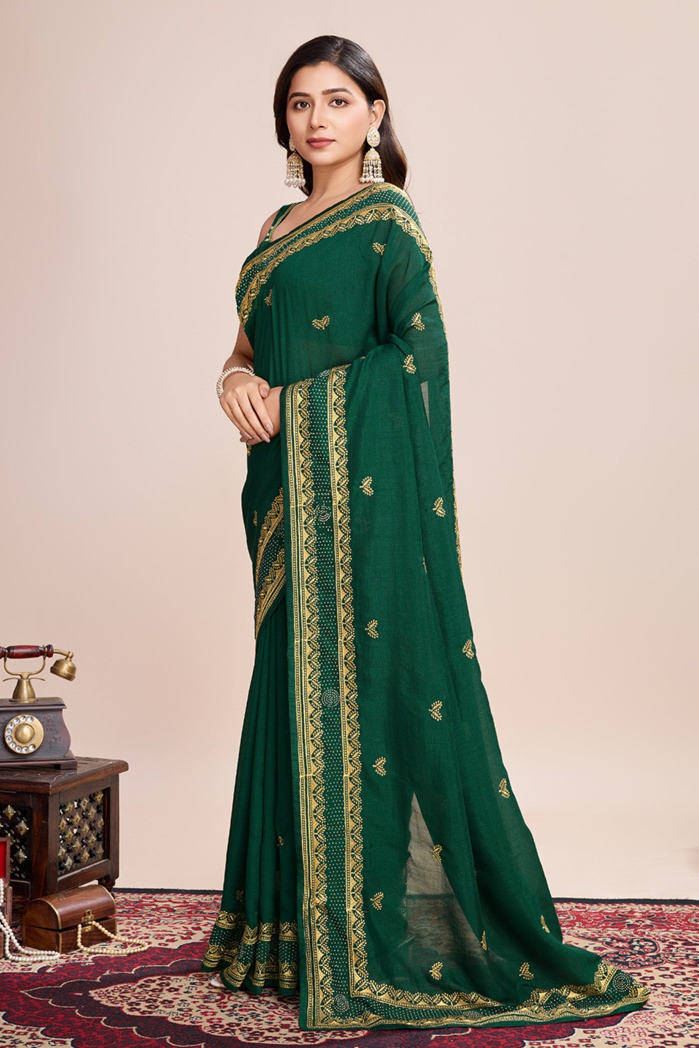 Buy MySilkLove Castleton Green Designer Partywear Saree Online