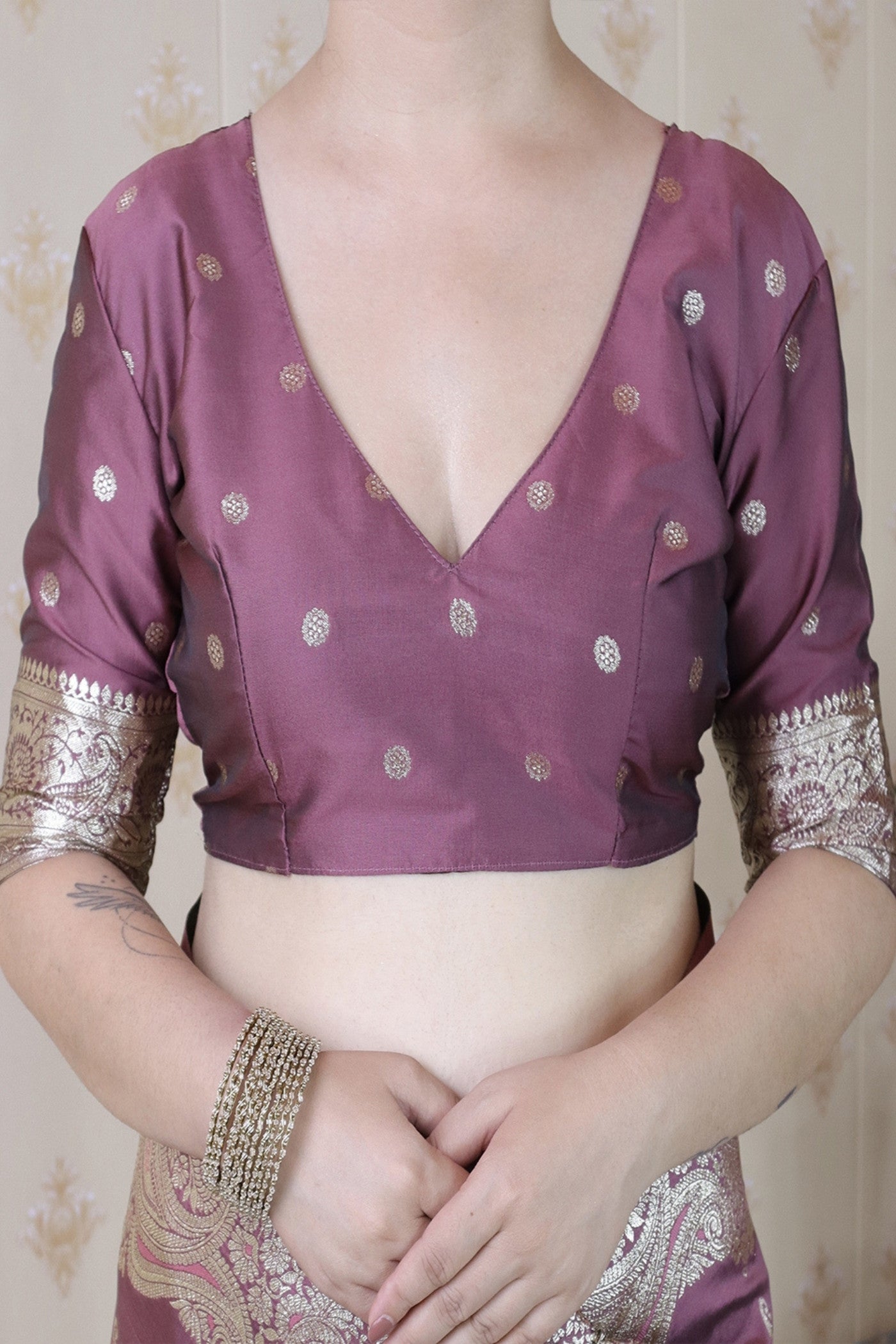 Buy MySilkLove Mauve Purple Banarasi Handloom Saree Online