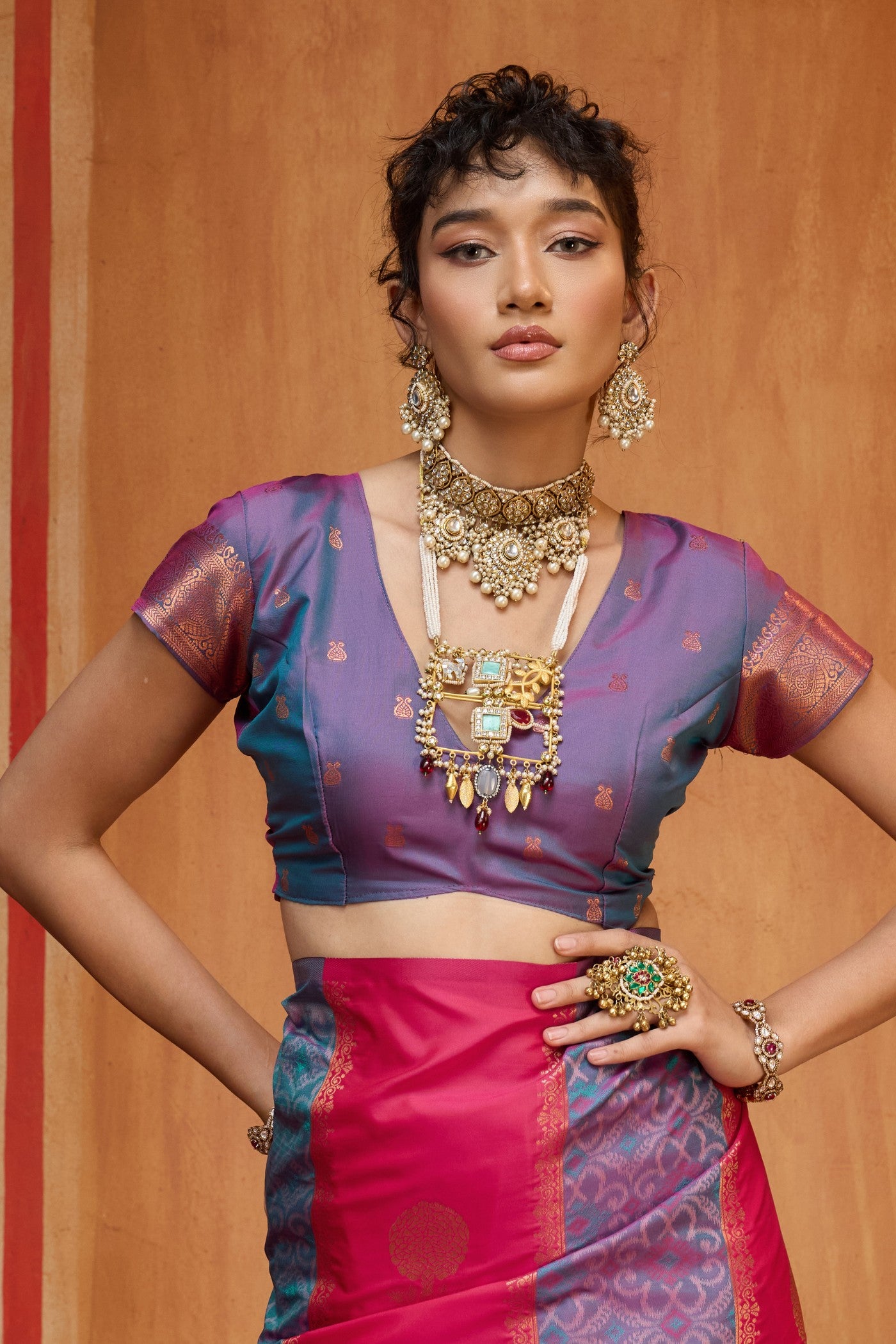 Buy MySilkLove Hot Pink Banarasi Handloom Patola Saree Online