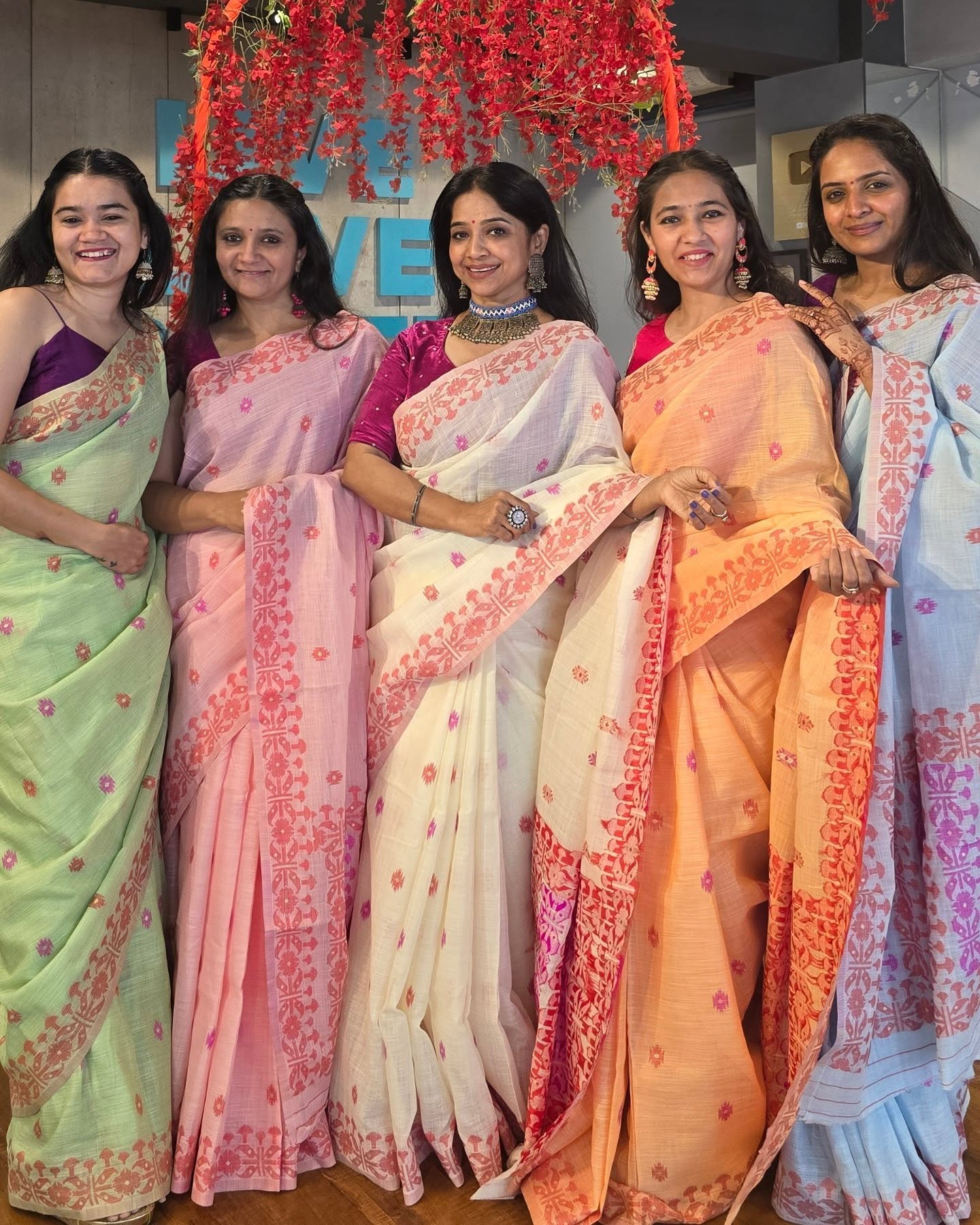 Buy MySilkLove Apricot Peach Woven Linen Saree Online