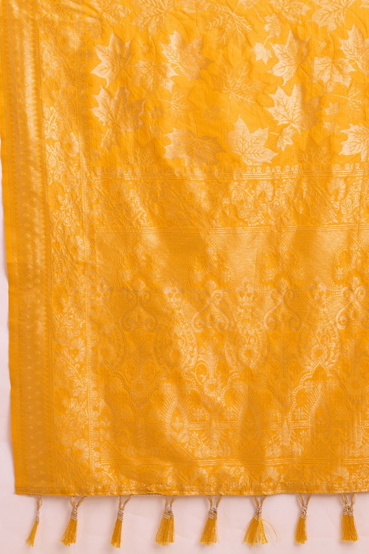 Buy MySilkLove Mikado Yellow Banarasi Soft Silk Saree Online