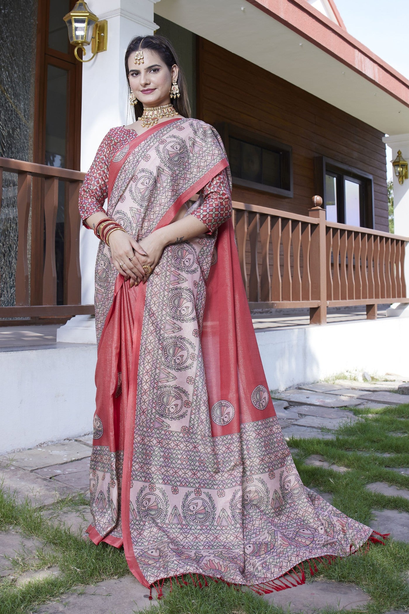 Buy MySilkLove Merlot Red Banarasi Digital Printed Saree Online
