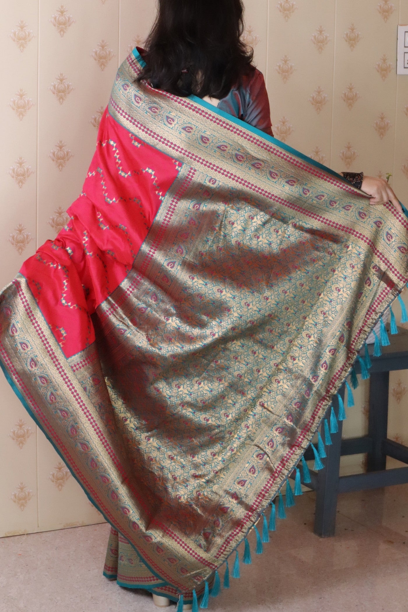 Buy MySilkLove Crimson Red Banarasi Handloom Saree Online