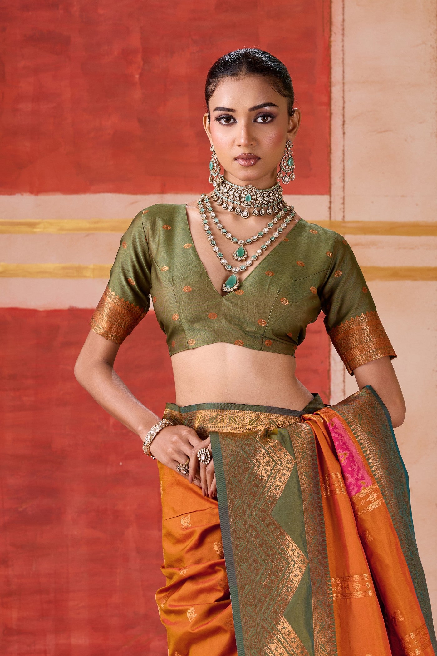 Buy MySilkLove Butterscotch Orange Banarasi Handloom Saree Online