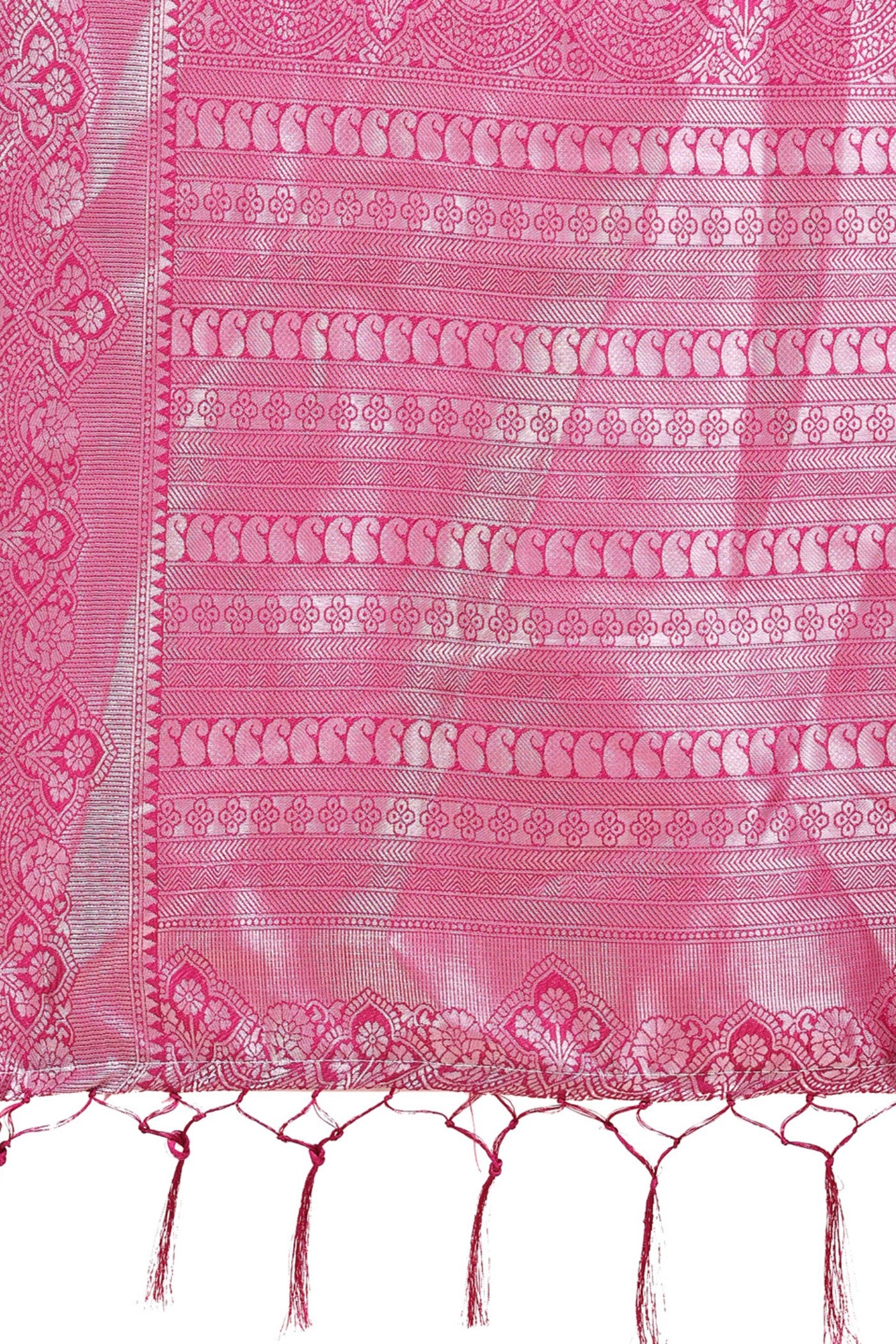 Buy MySilkLove Barbie Pink Woven Banarasi Saree Online