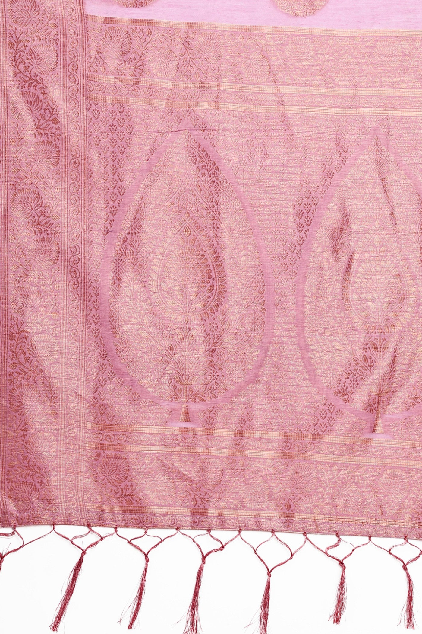 Buy MySilkLove Blossom Pink Woven Cotton Saree Online