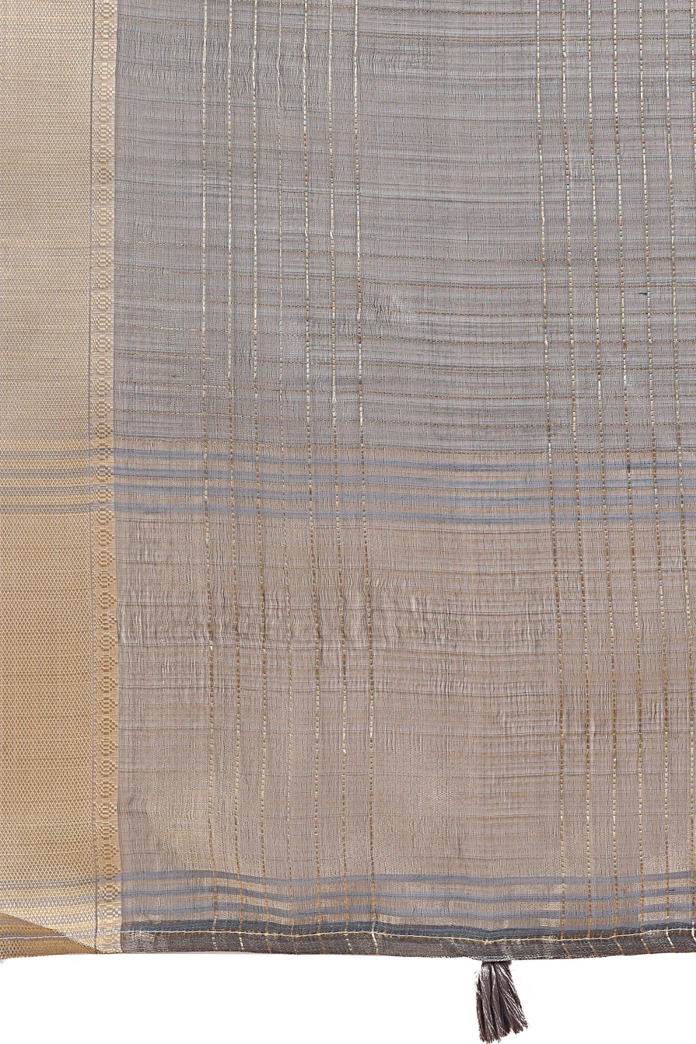 Buy MySilkLove Iron Grey Woven Organza Saree Online