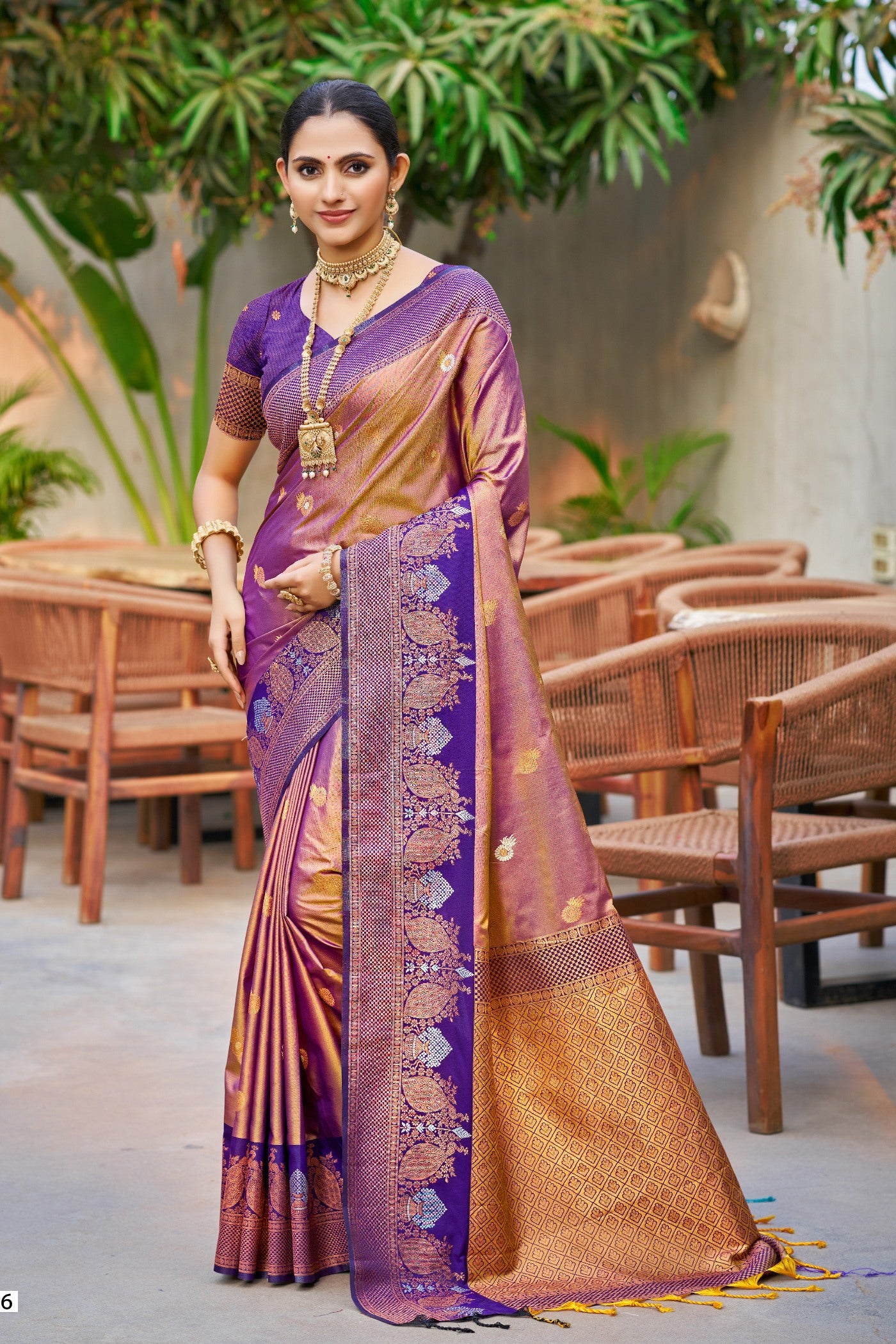 Buy MySilkLove Shine Purple Woven Banarasi Saree Online